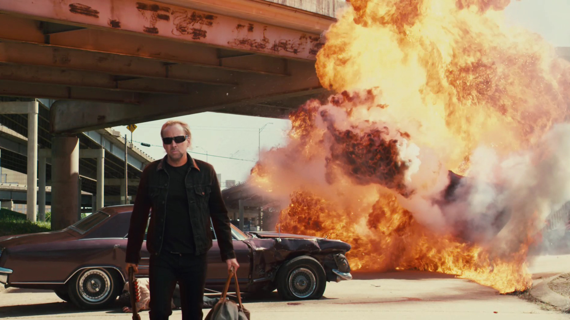 Nicolas Cage in an explosion HD Wallpaper