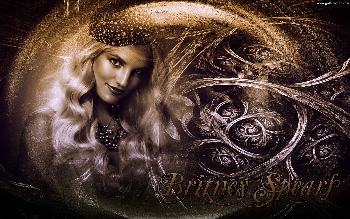 Britney Spears with Abstract Background HD Wallpaper