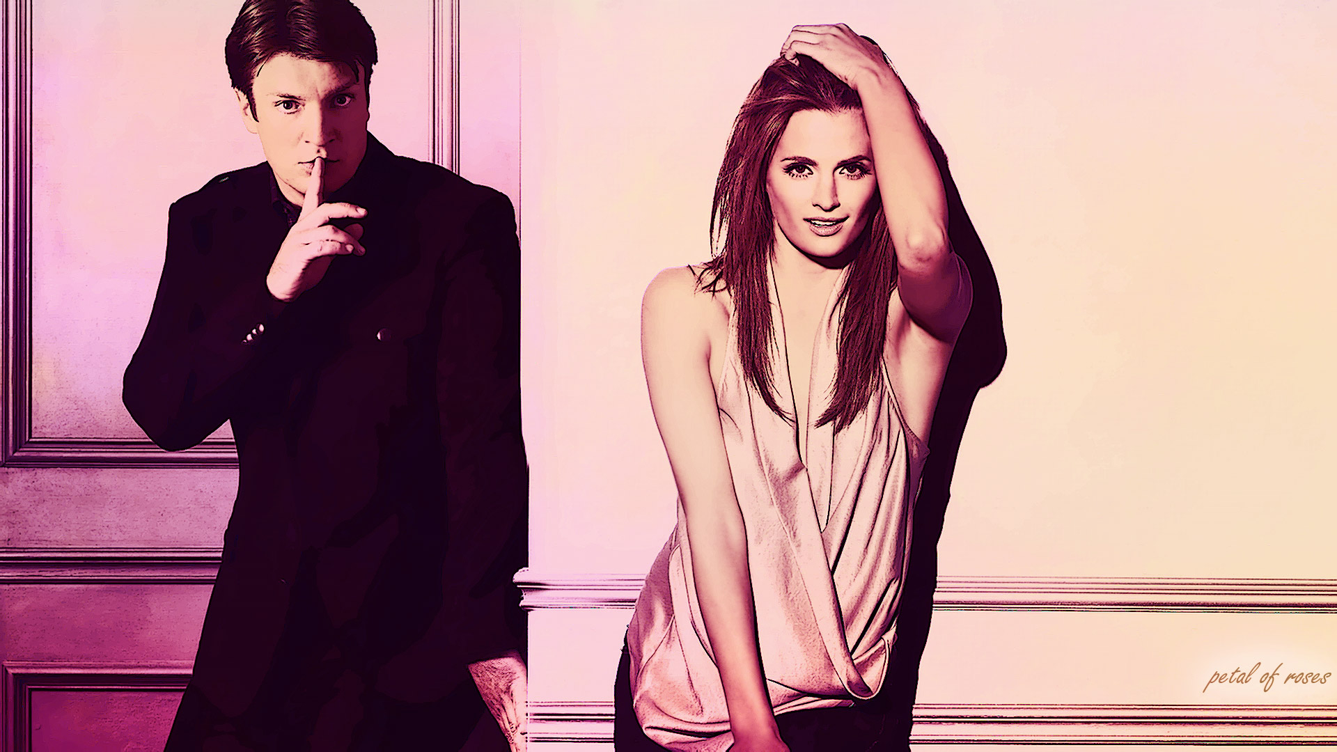Nathan Fillion and Stana Katic HD Wallpaper