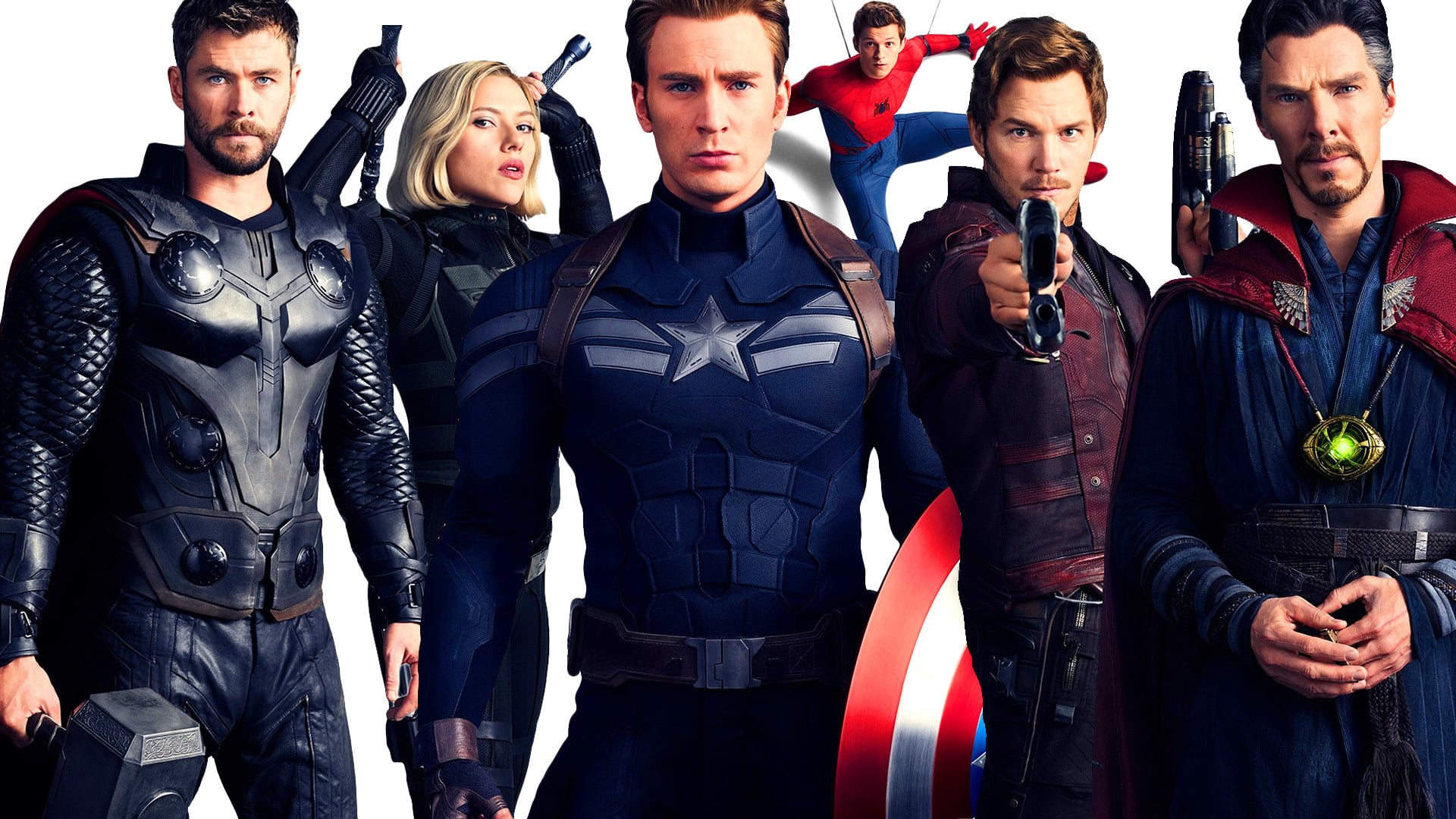 Avengers: Endgame Thor, Captain America, Spider-Man, Star-Lord, Doctor Strange HD Wallpaper