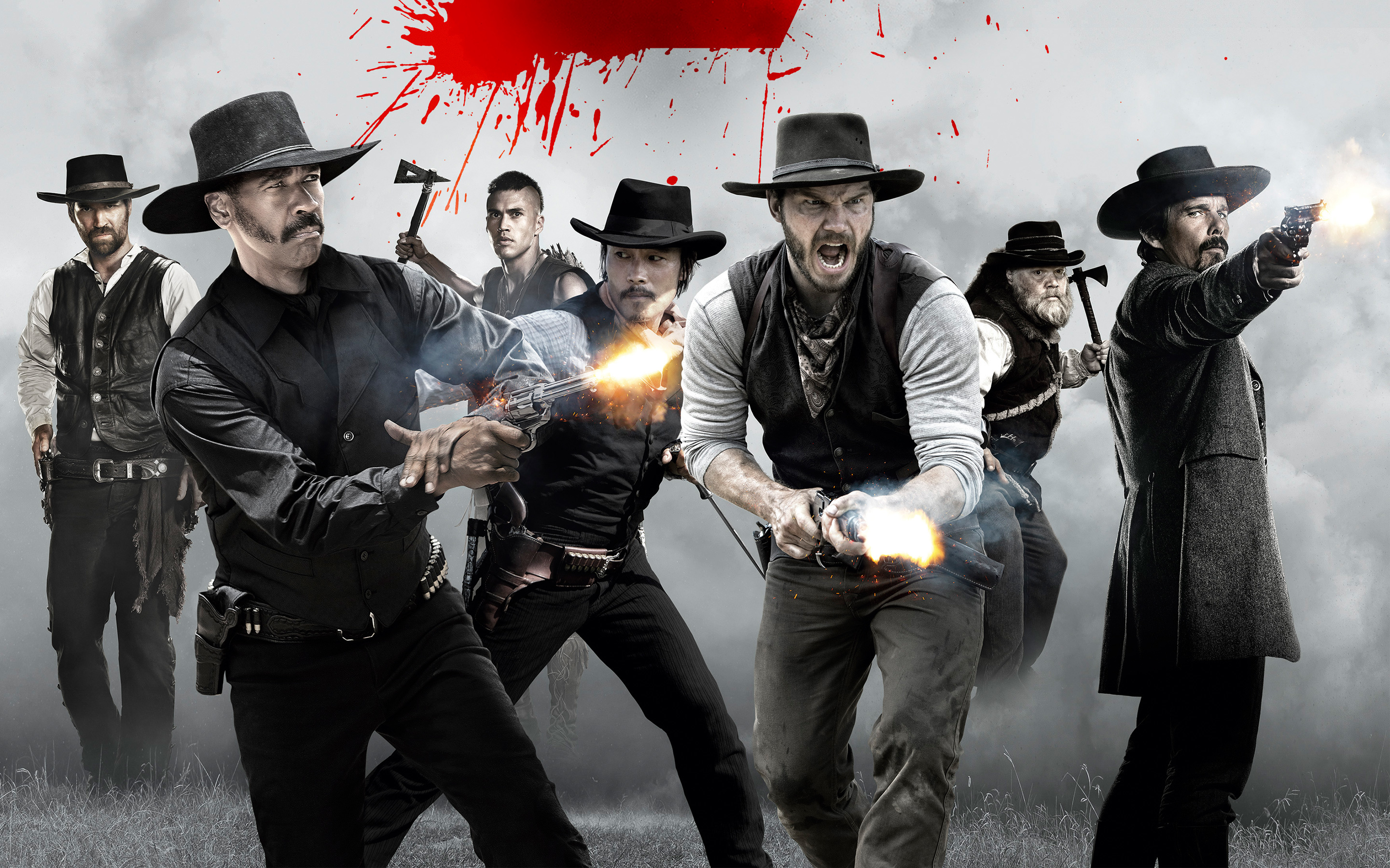 The Magnificent Seven characters in action HD Wallpaper