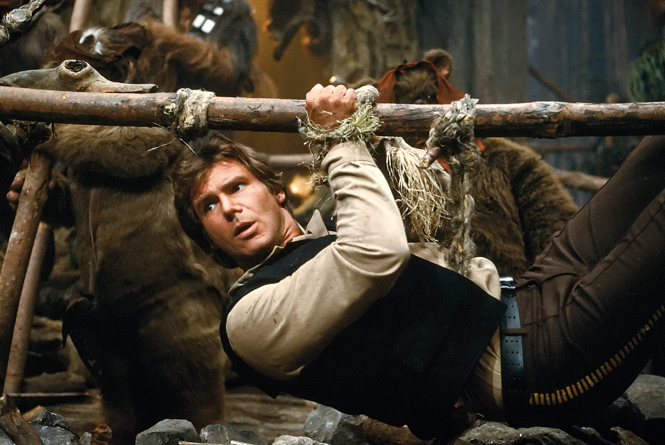 Han Solo from Star Wars captured by Ewoks HD Wallpaper