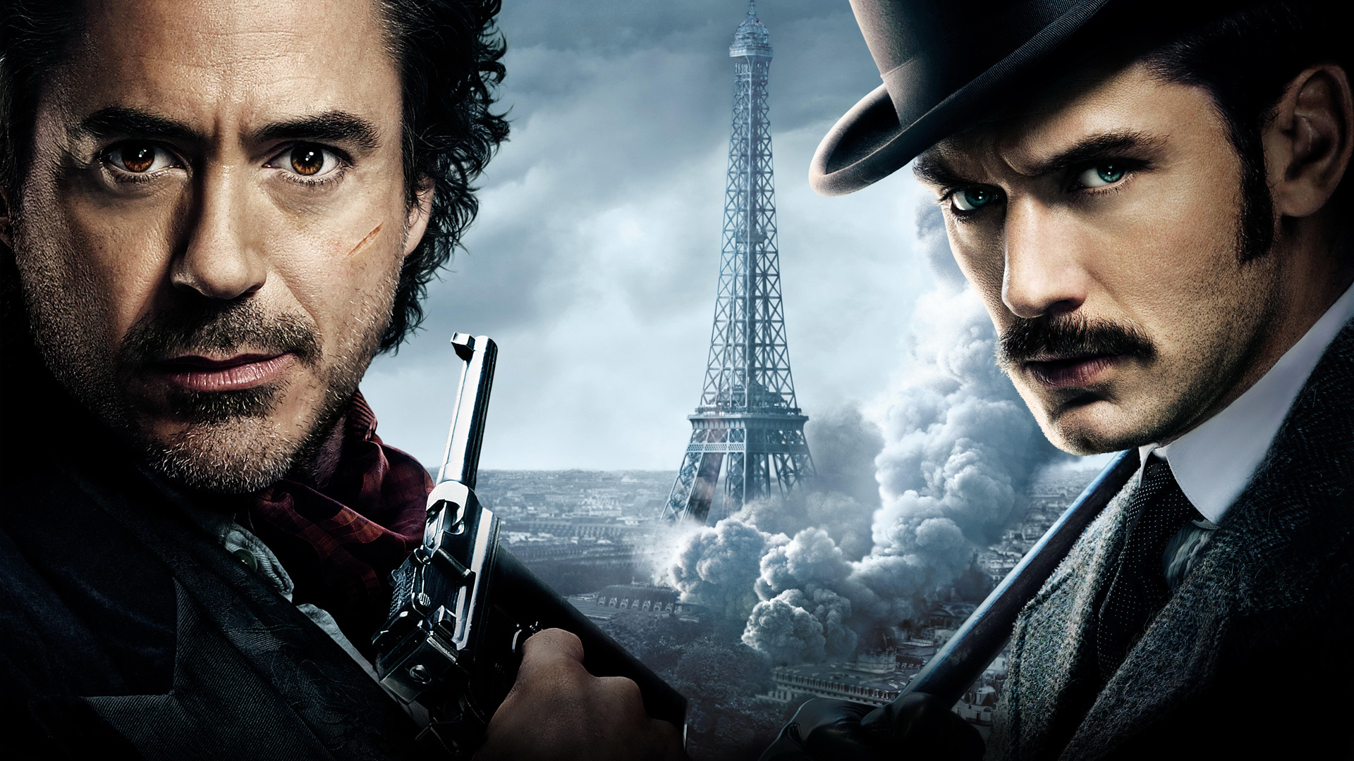 Sherlock Holmes and Dr. Watson in Paris HD Wallpaper
