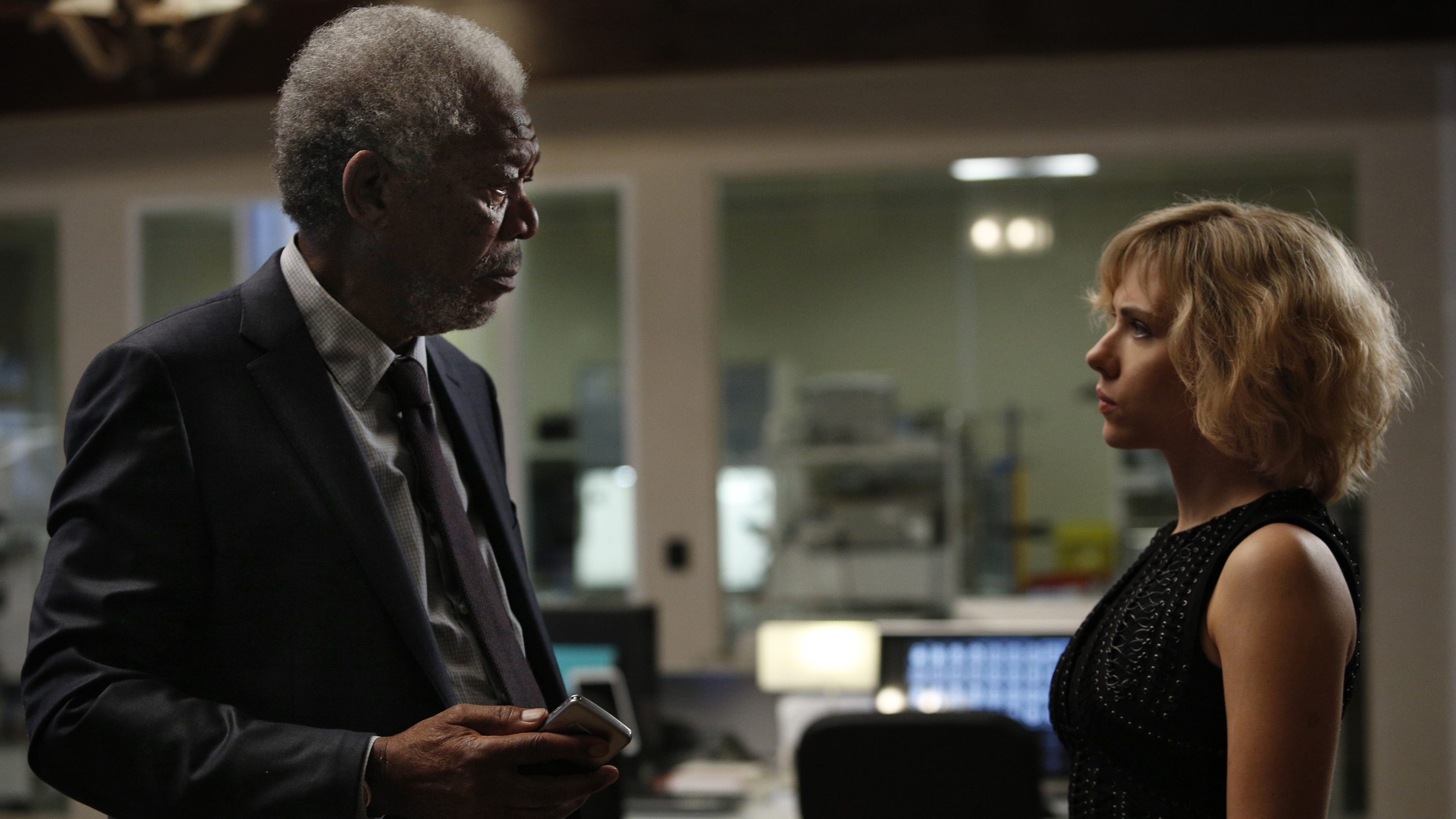 Morgan Freeman and Scarlett Johansson HD Wallpaper
