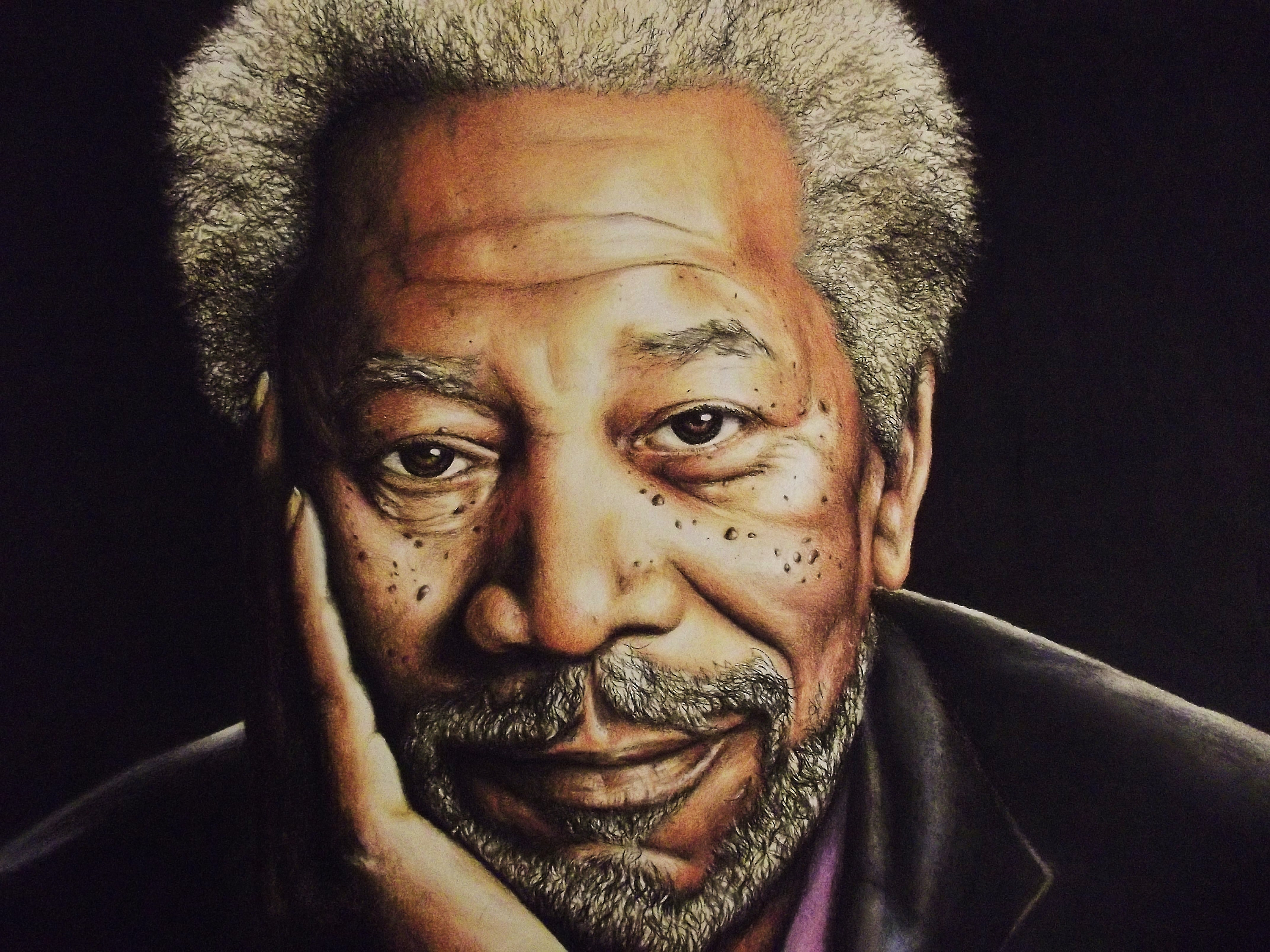 Morgan Freeman Portrait HD Wallpaper