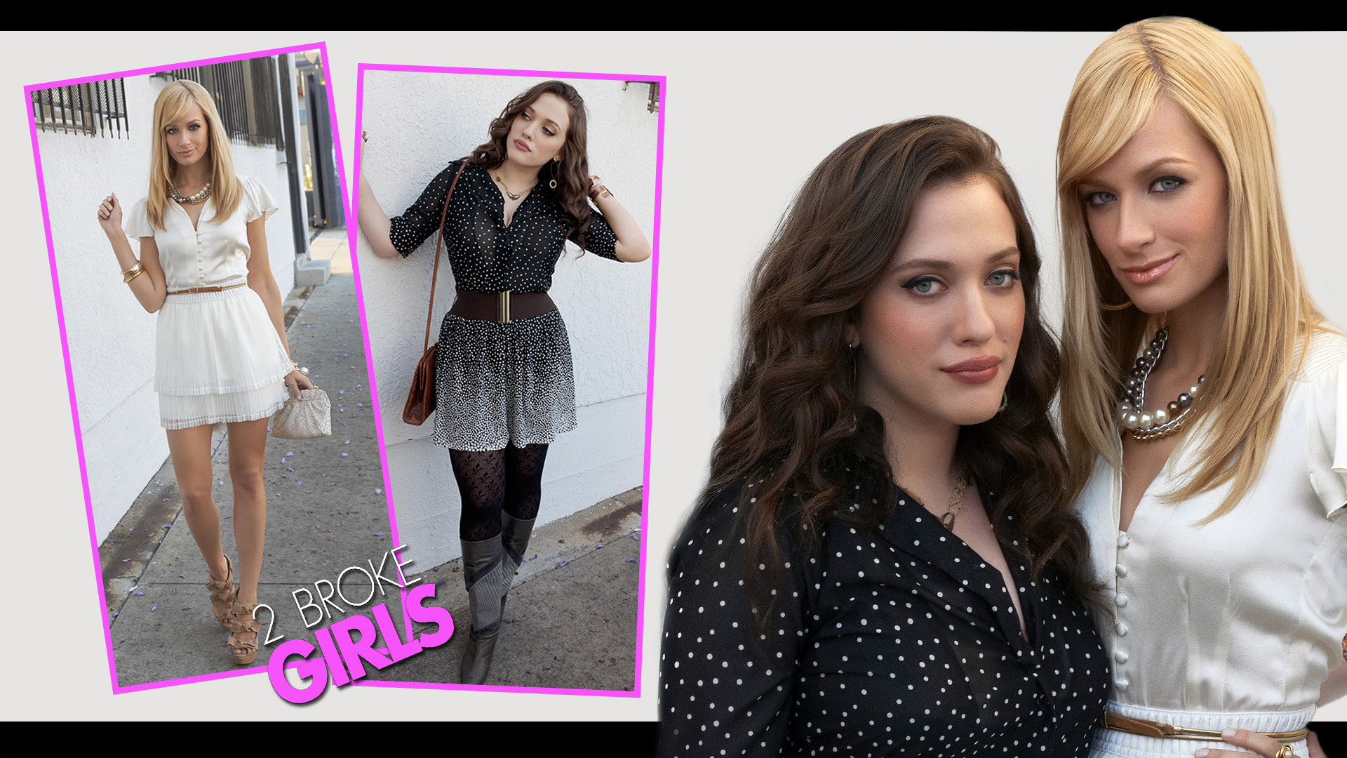 2 Broke Girls Kat Dennings and Beth Beals HD Wallpaper