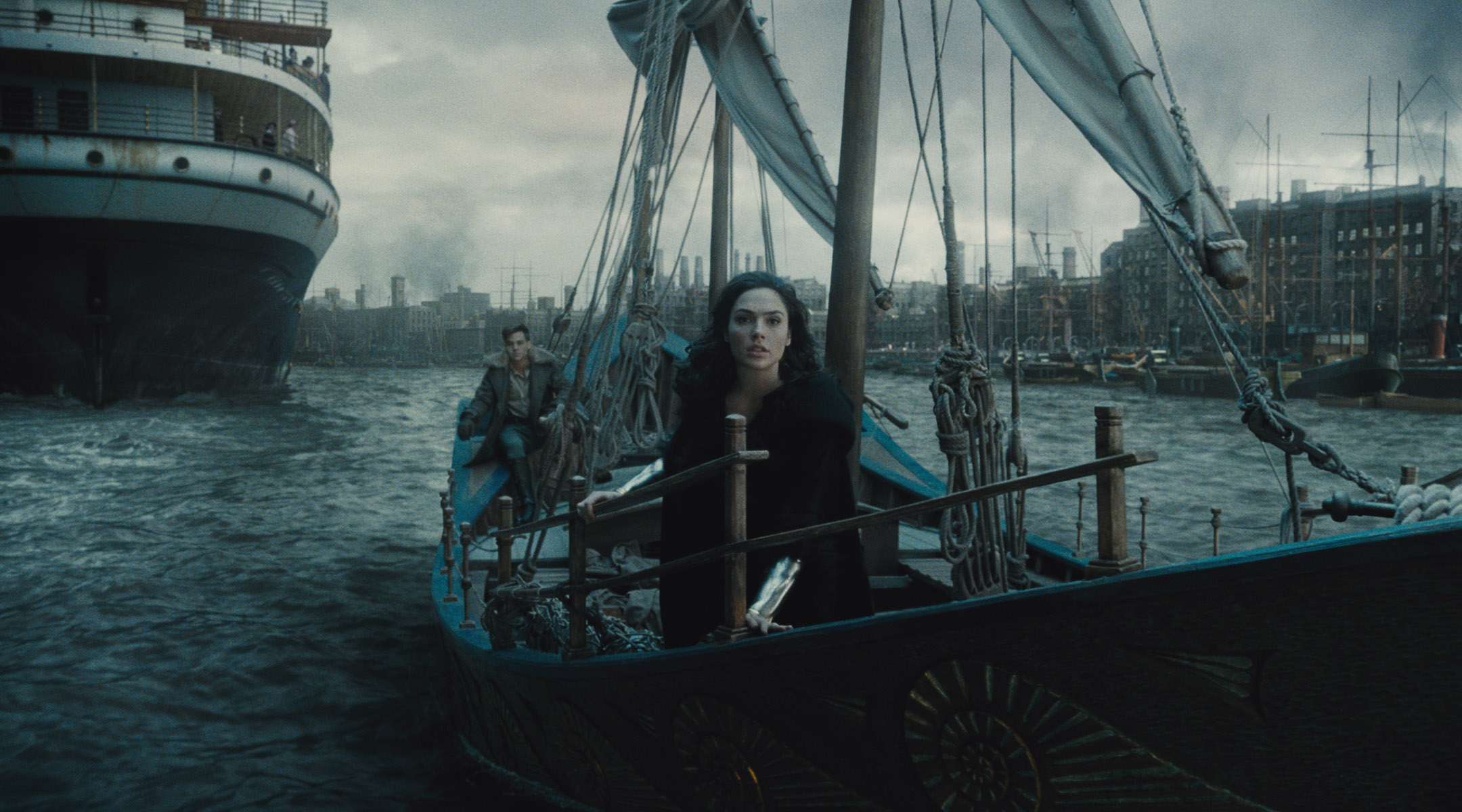 Wonder Woman and Steve Trevor on a boat HD Wallpaper
