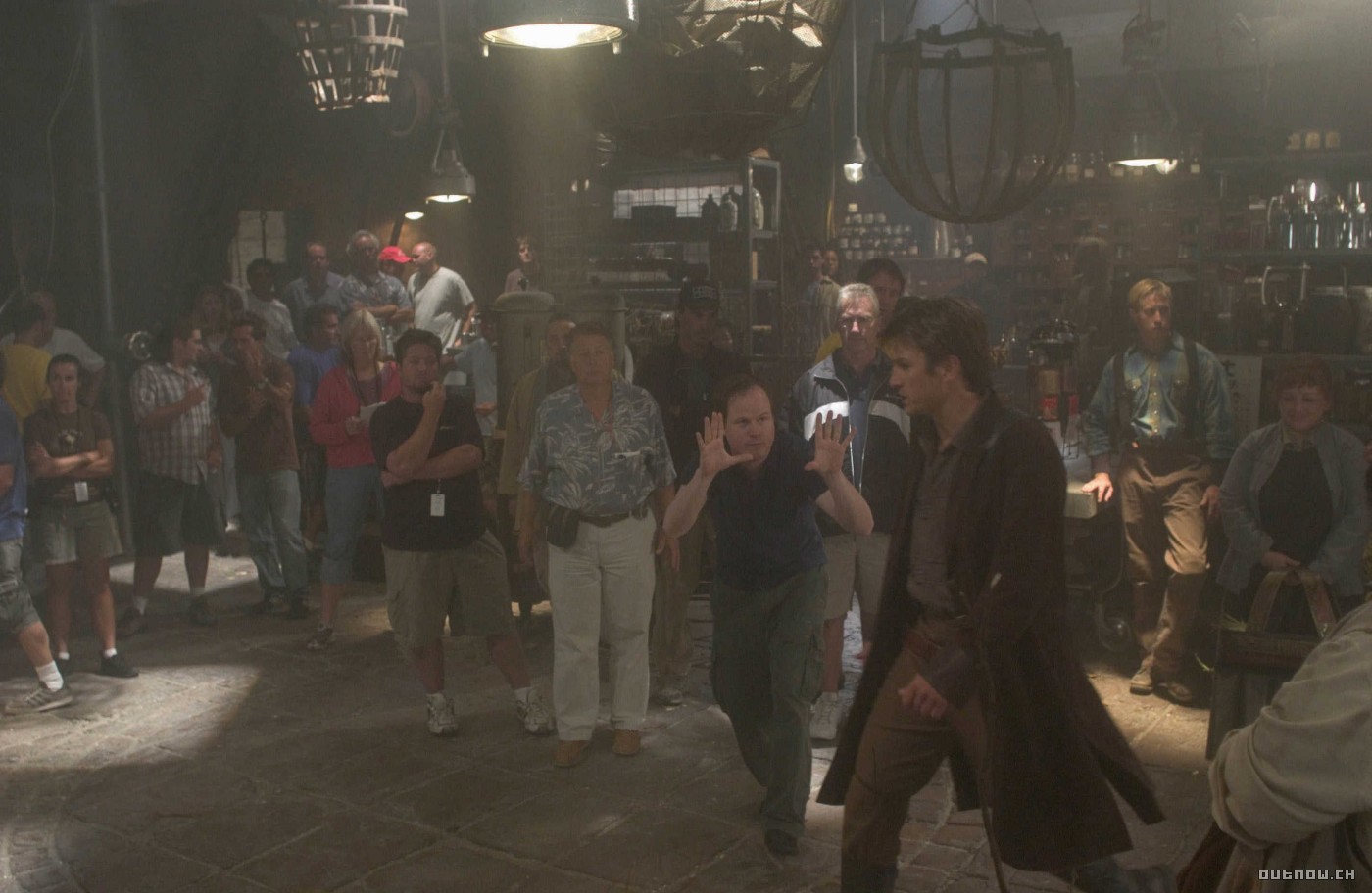Nathan Fillion on set HD Wallpaper