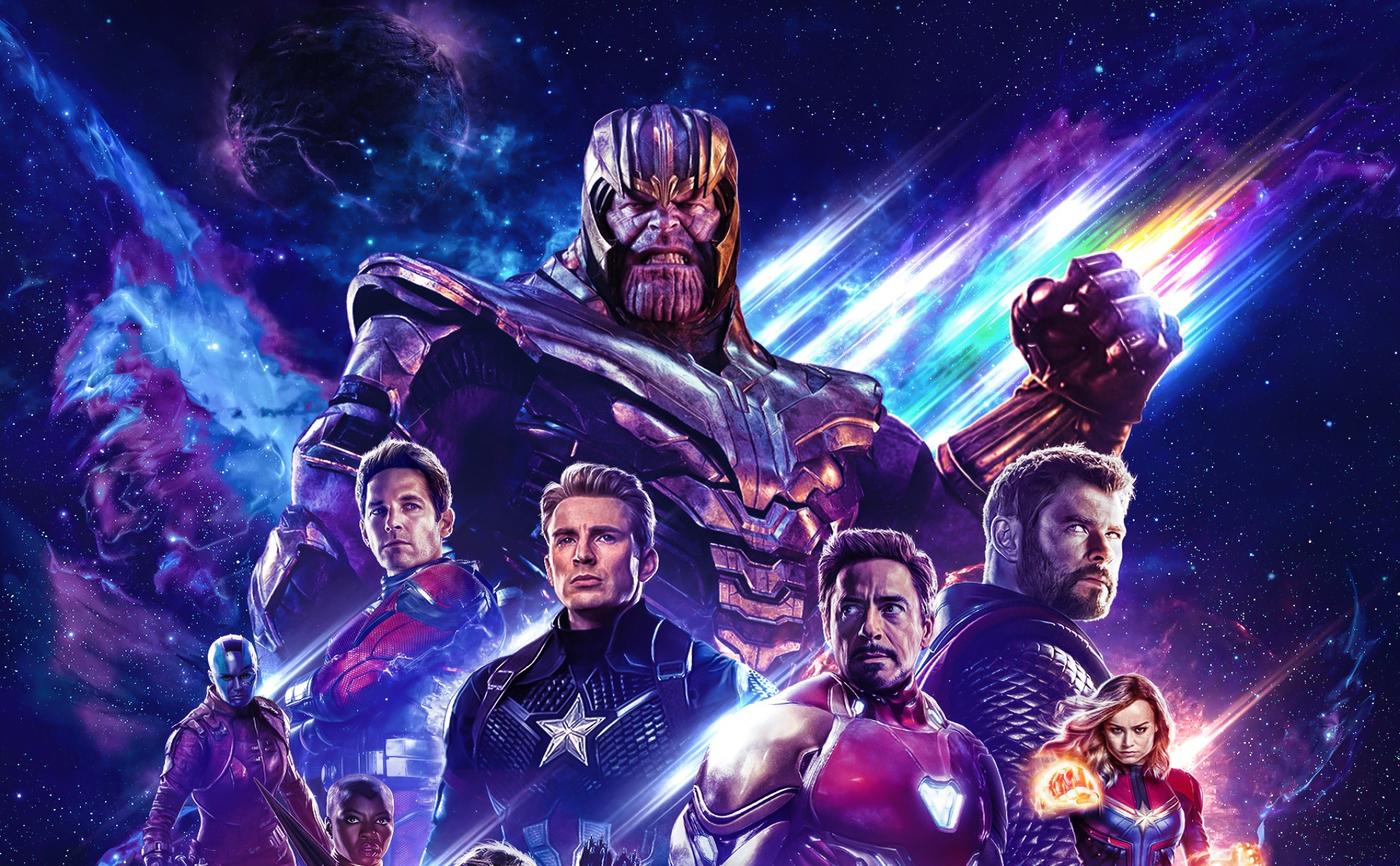 Avengers: Endgame Poster with Thanos and Heroes HD Wallpaper