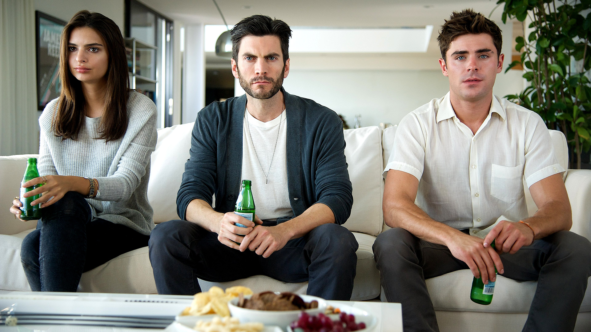 Zac Efron and two others sitting on a couch HD Wallpaper