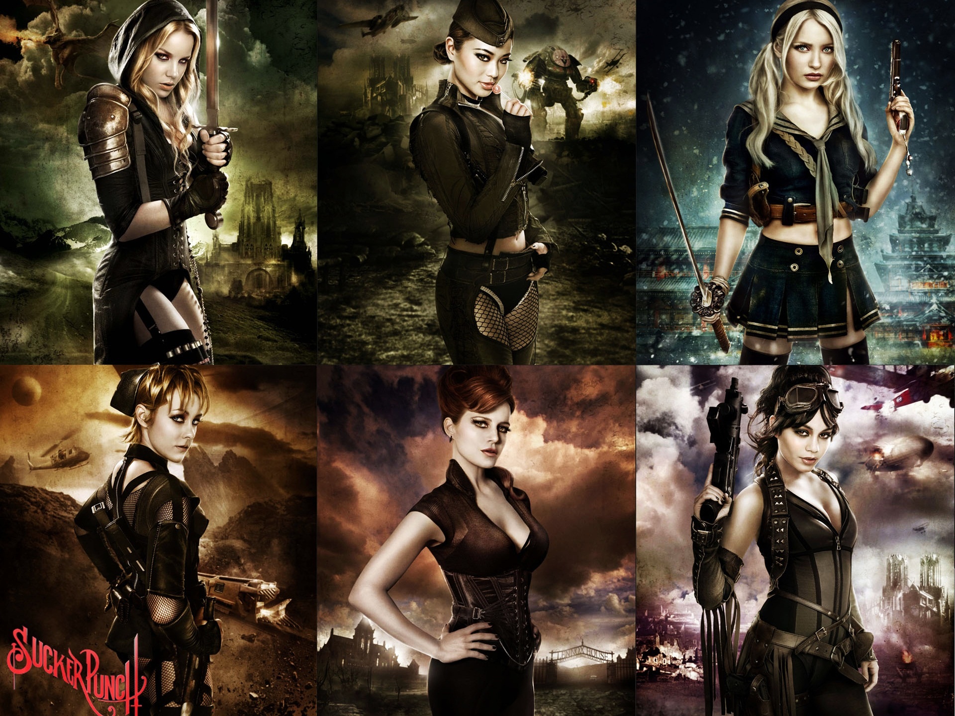 Sucker Punch movie poster collage HD Wallpaper