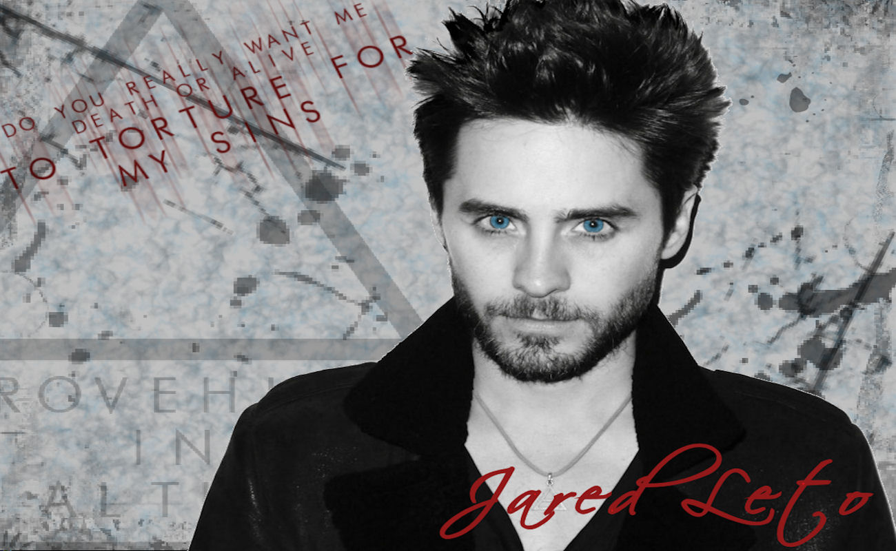 Jared Leto with text overlay HD Wallpaper