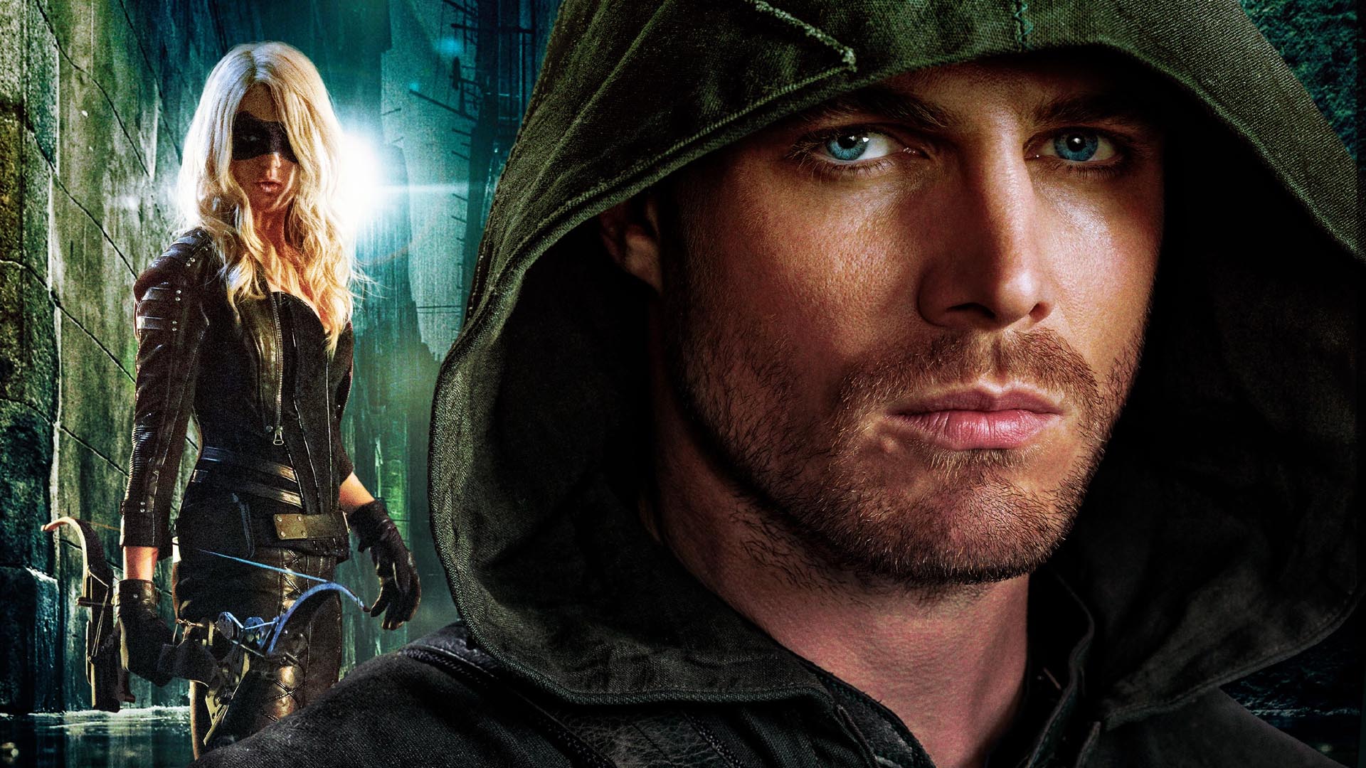 Stephen Amell and Black Canary from Arrow HD Wallpaper
