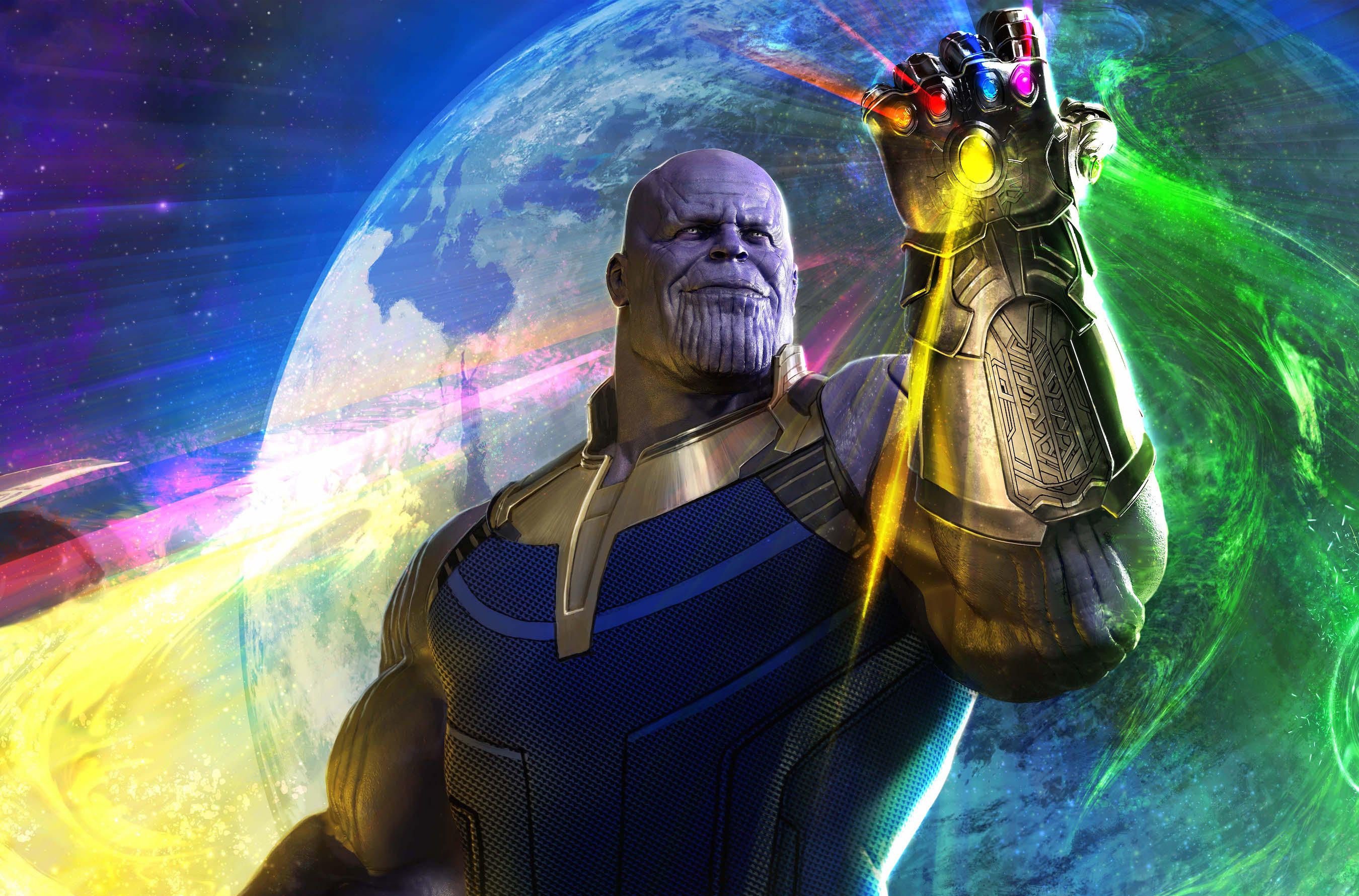 Thanos from Marvel Cinematic Universe with Infinity Gauntlet HD Wallpaper