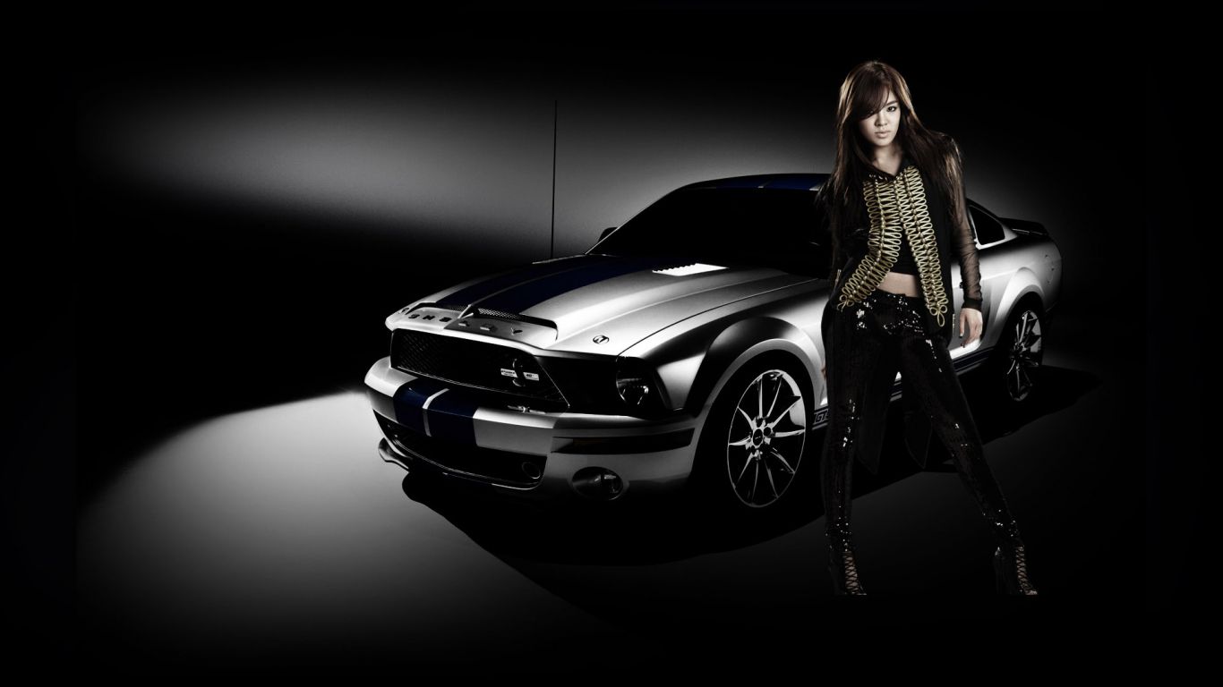 Girls Generation and Ford Mustang HD Wallpaper