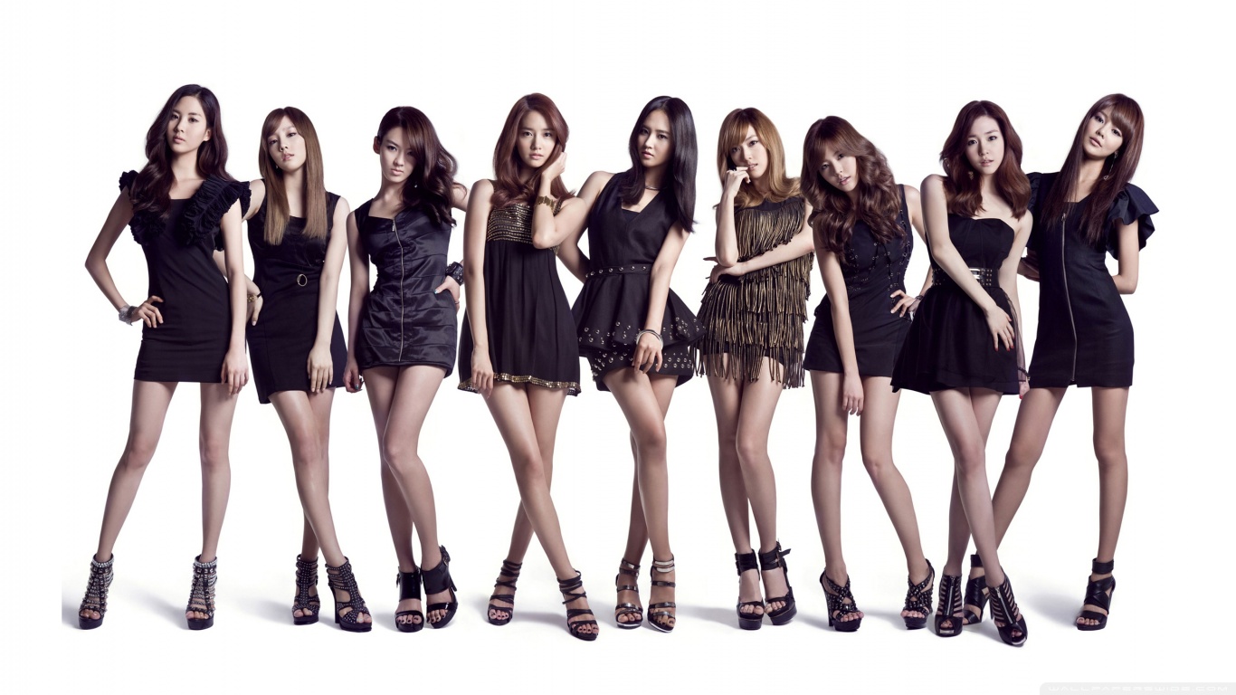 Girls Generation in black dresses HD Wallpaper