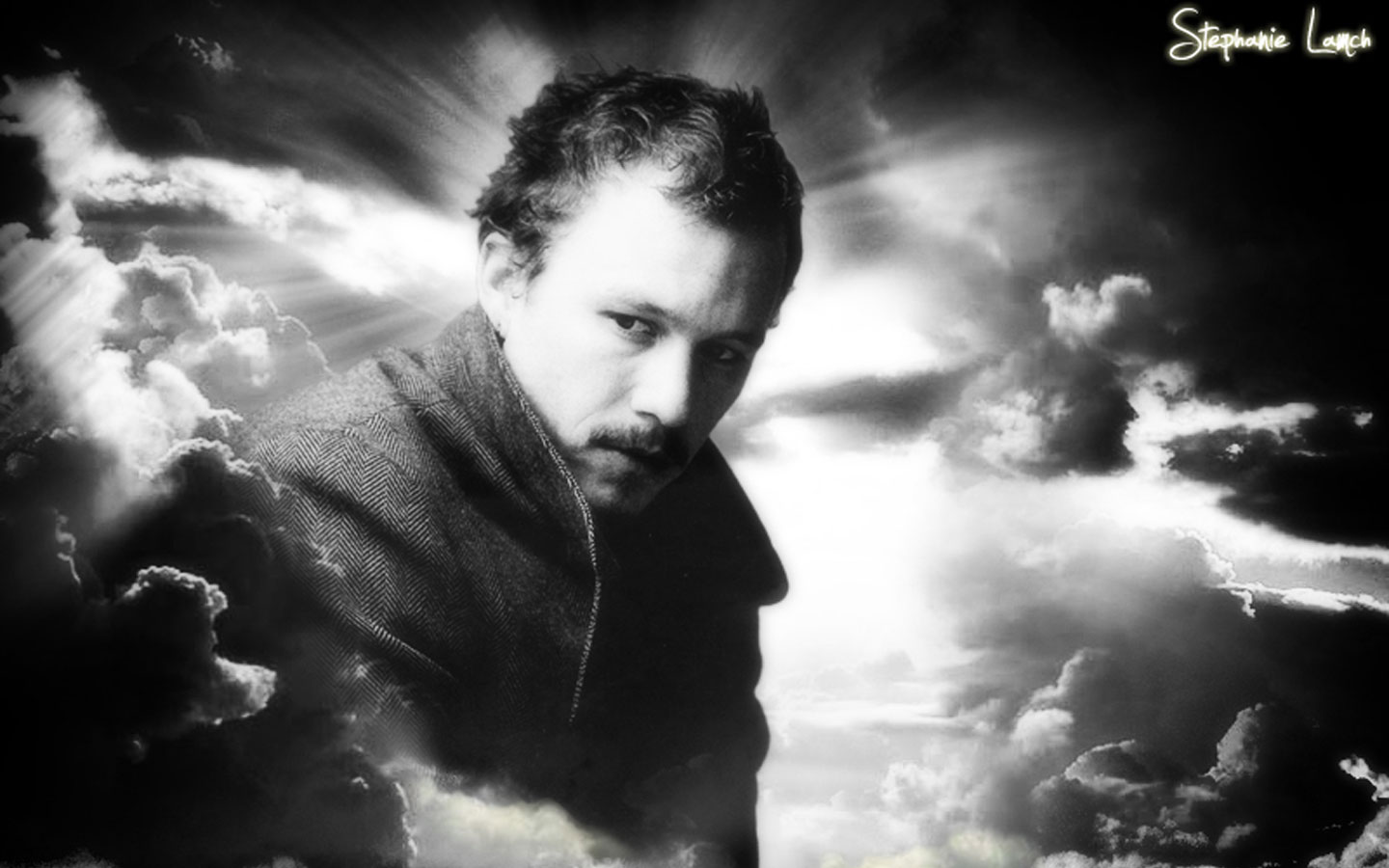 Heath Ledger in clouds HD Wallpaper
