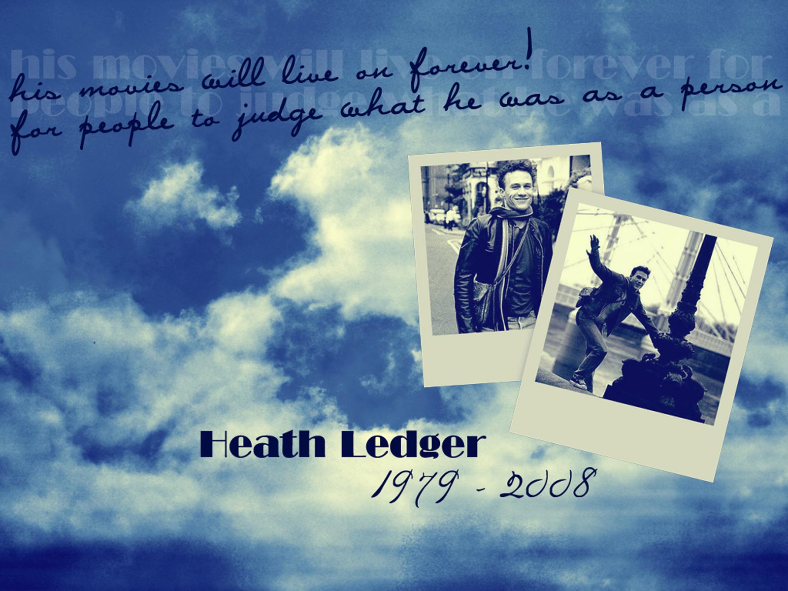 Heath Ledger tribute with photos and quote HD Wallpaper