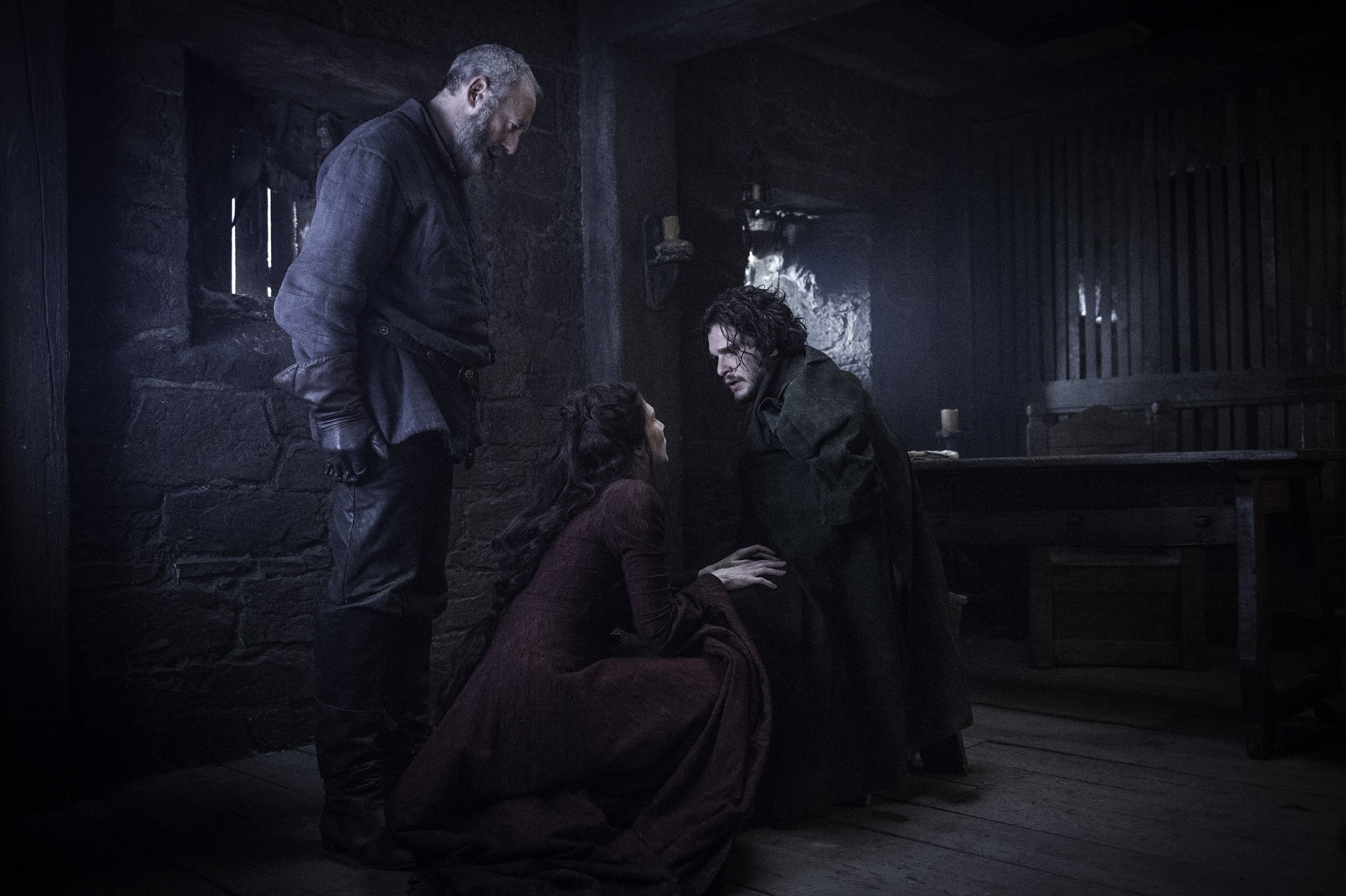 Davos, Melisandre, and Jon Snow in Game of Thrones HD Wallpaper