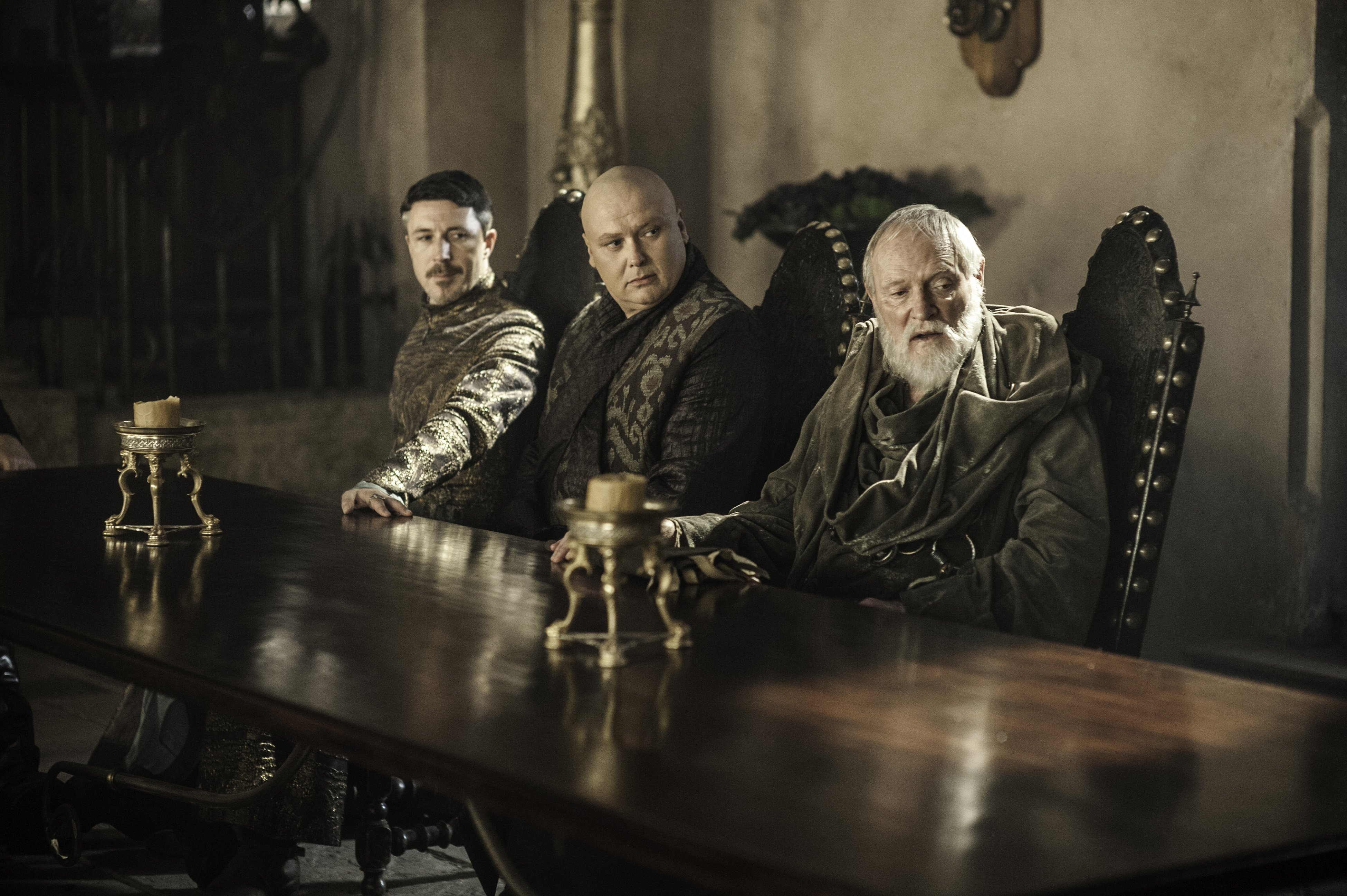 Lord Varys, Lord Petyr Baelish, and Maester Aemon from Game of Thrones HD Wallpaper