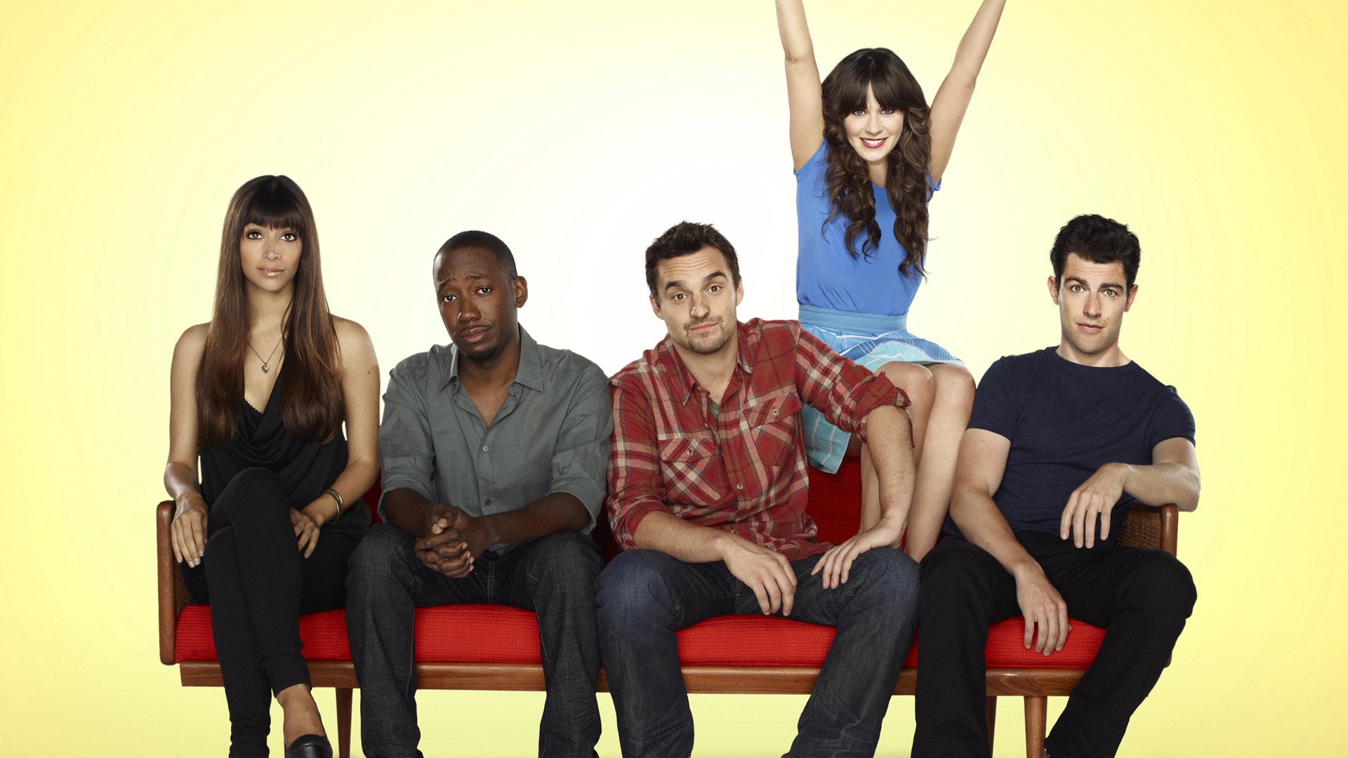 New Girl Cast on Couch HD Wallpaper