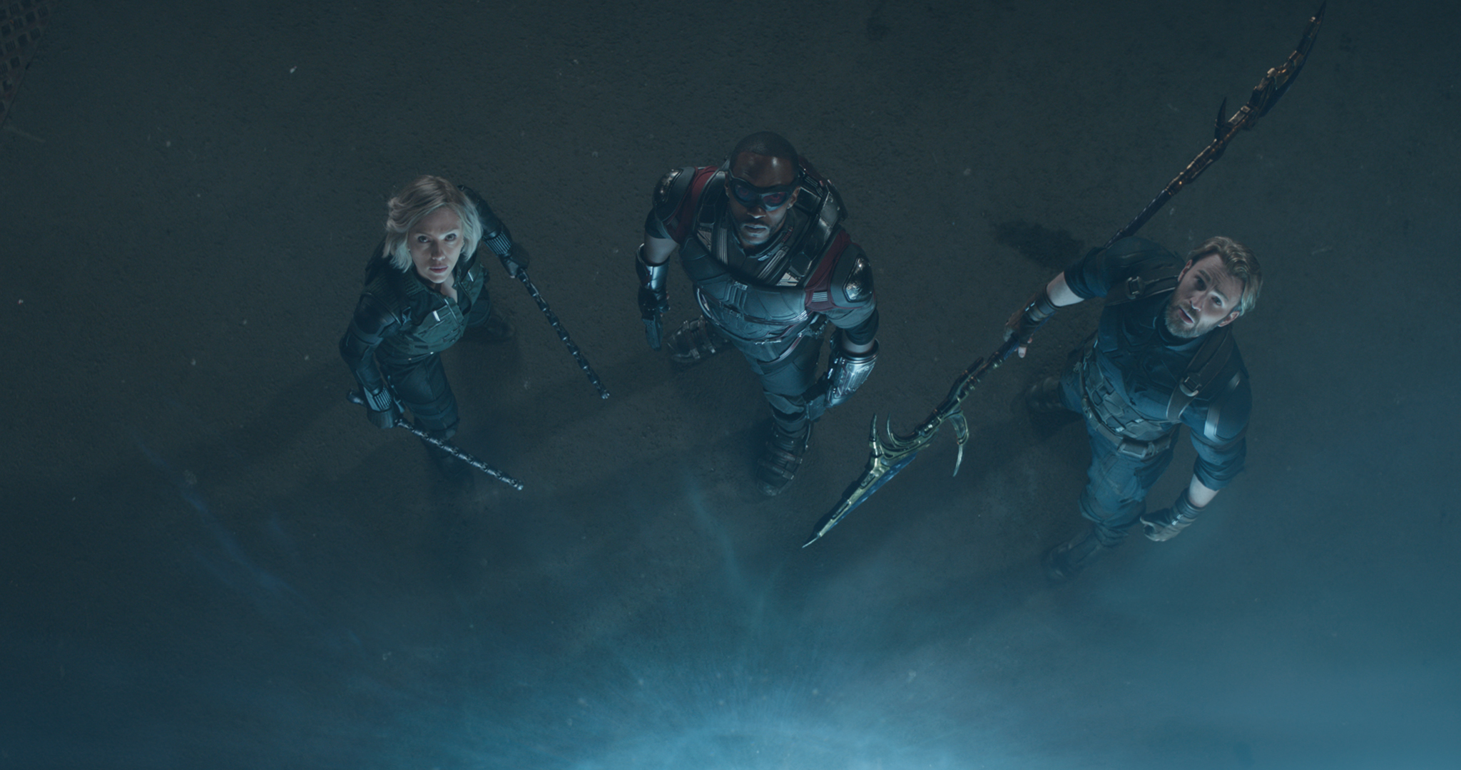 Black Widow, Falcon, and Captain America from Avengers HD Wallpaper