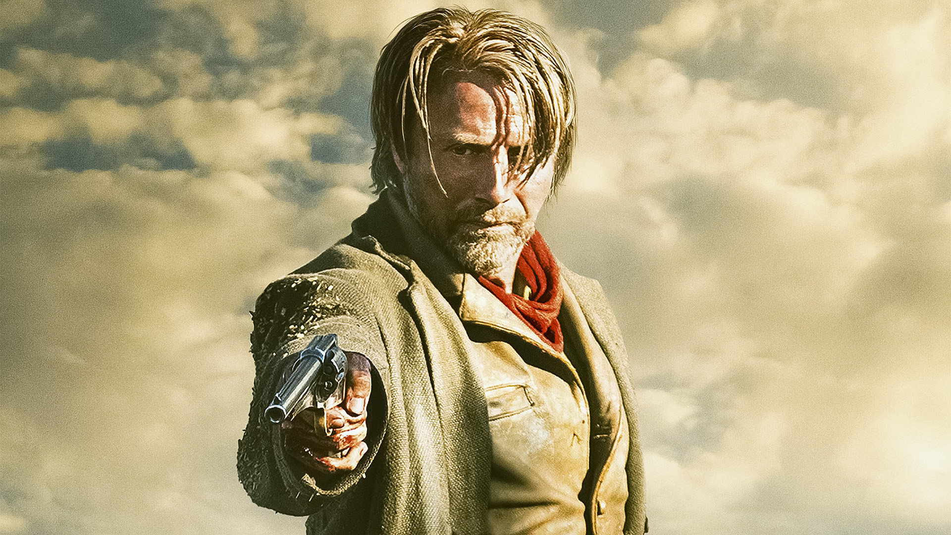 Mads Mikkelsen holding a gun HD Wallpaper