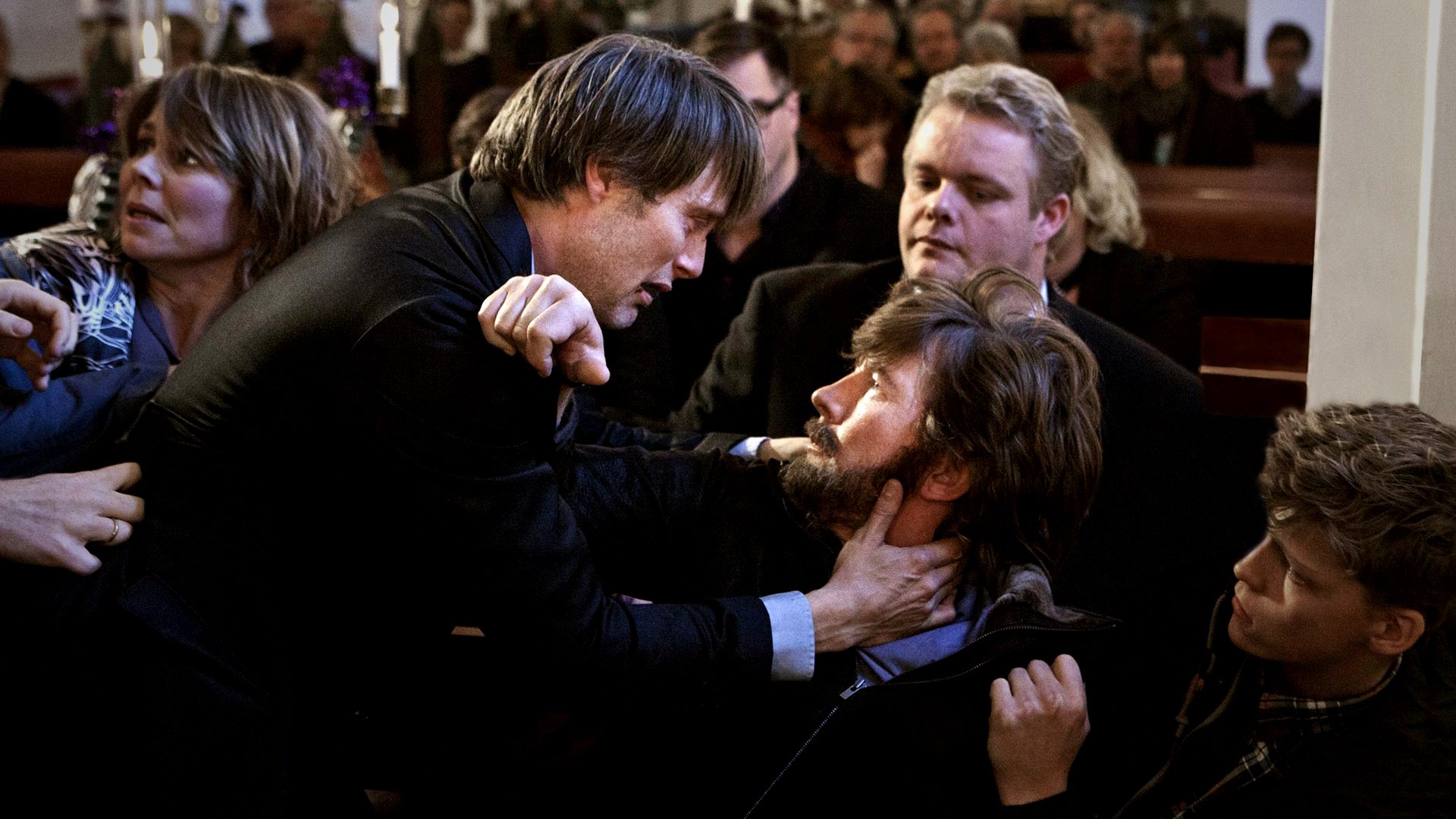 Mads Mikkelsen in a confrontation HD Wallpaper