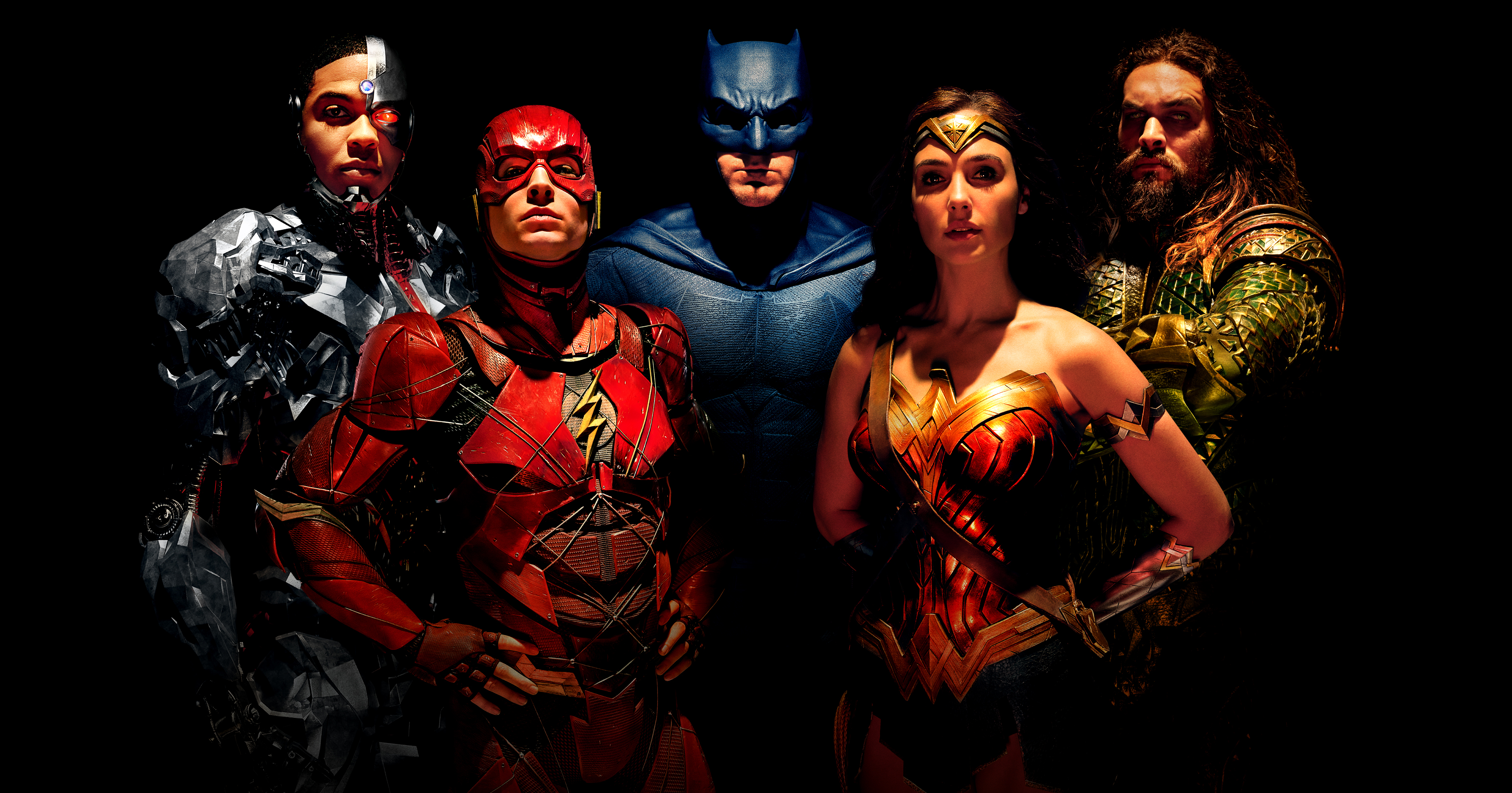 Justice League characters Cyborg, Flash, Batman, Wonder Woman, Aquaman HD Wallpaper