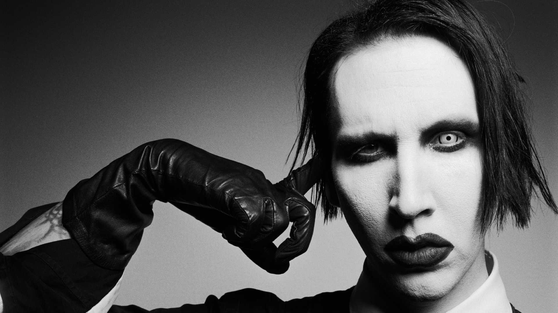 Marilyn Manson in black and white HD Wallpaper