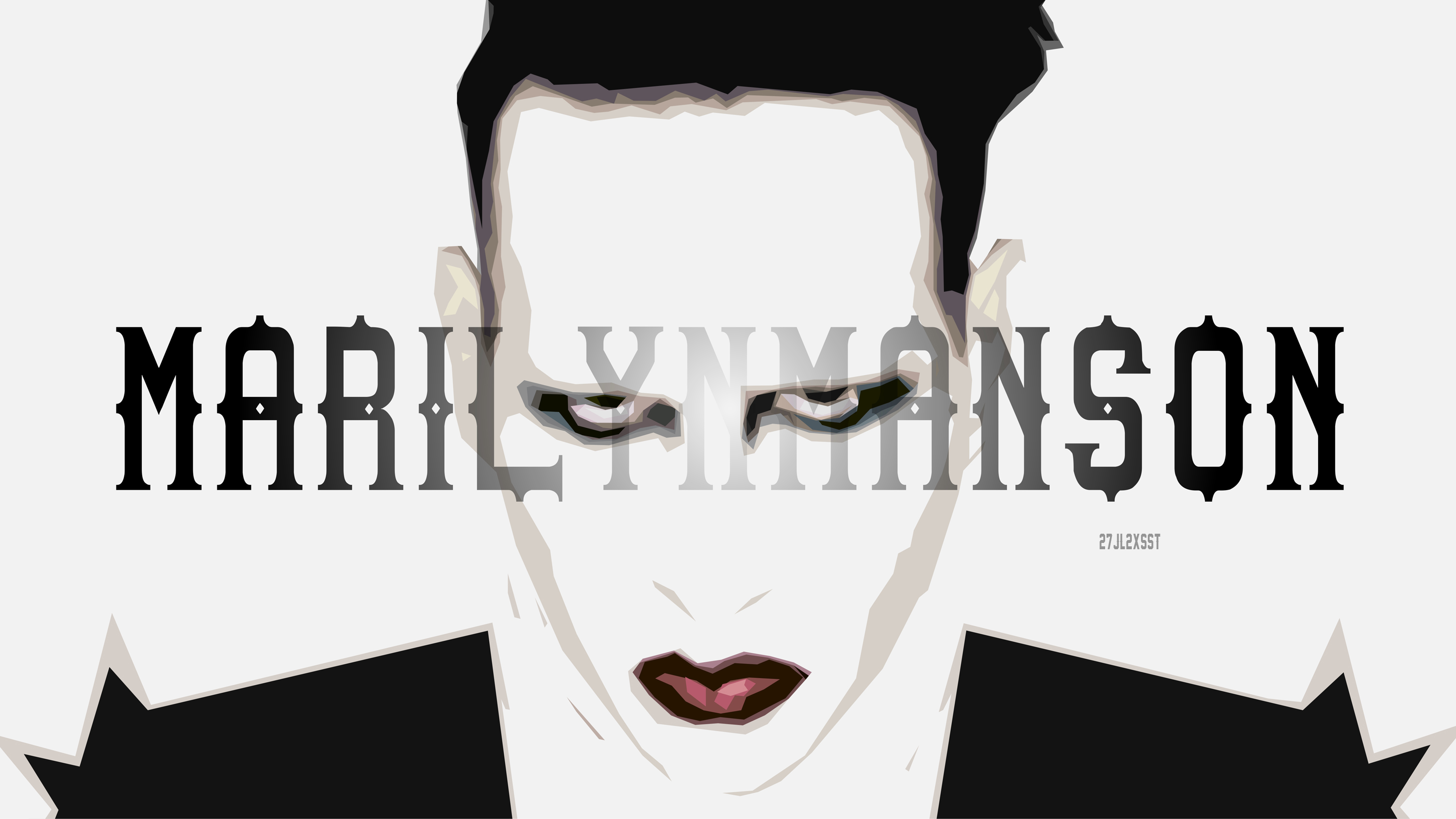 Marilyn Manson portrait with text HD Wallpaper