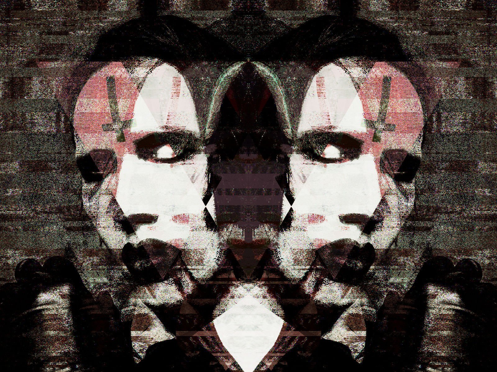 Marilyn Manson Glitch Art Portrait HD Wallpaper