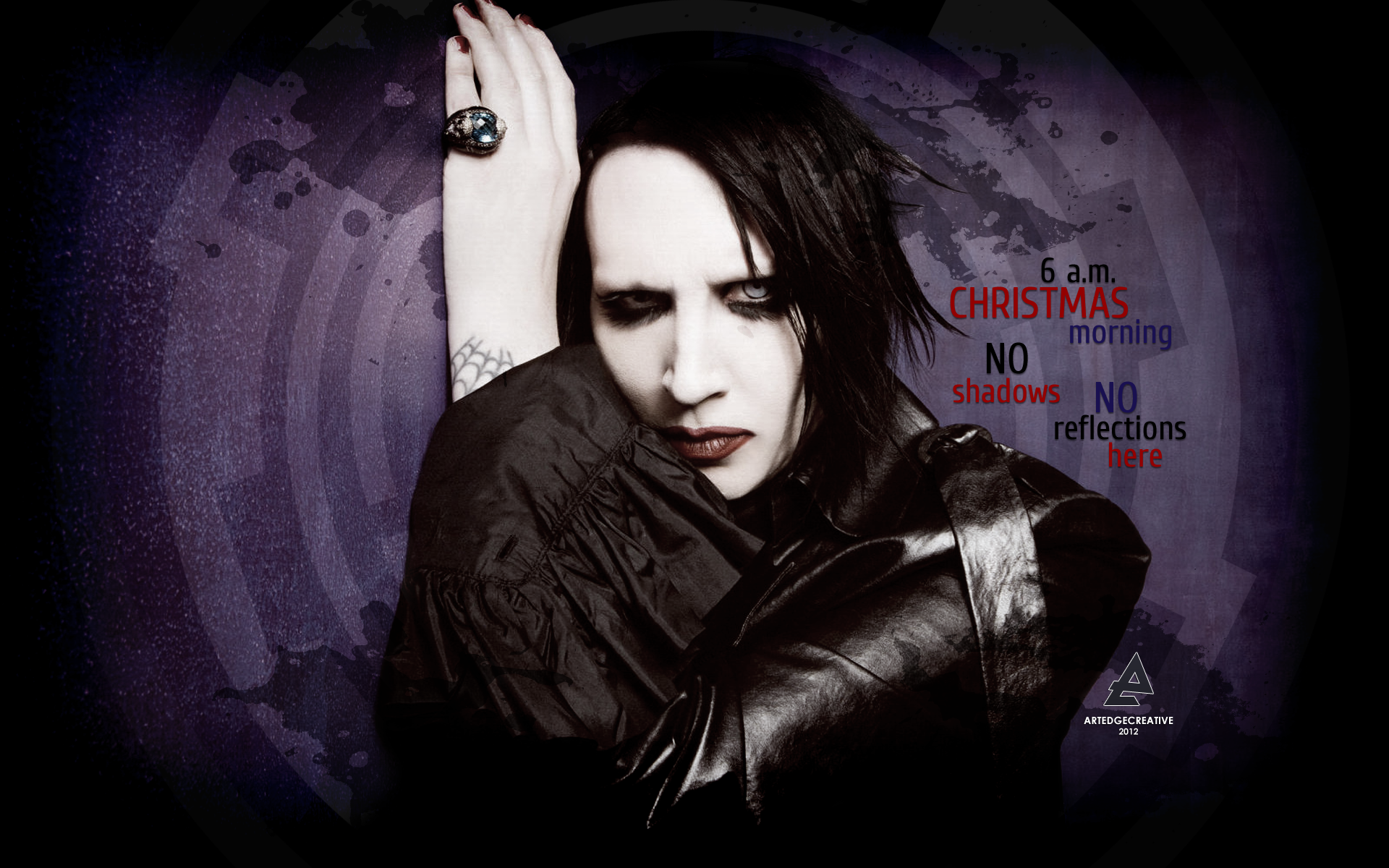 Marilyn Manson with text HD Wallpaper