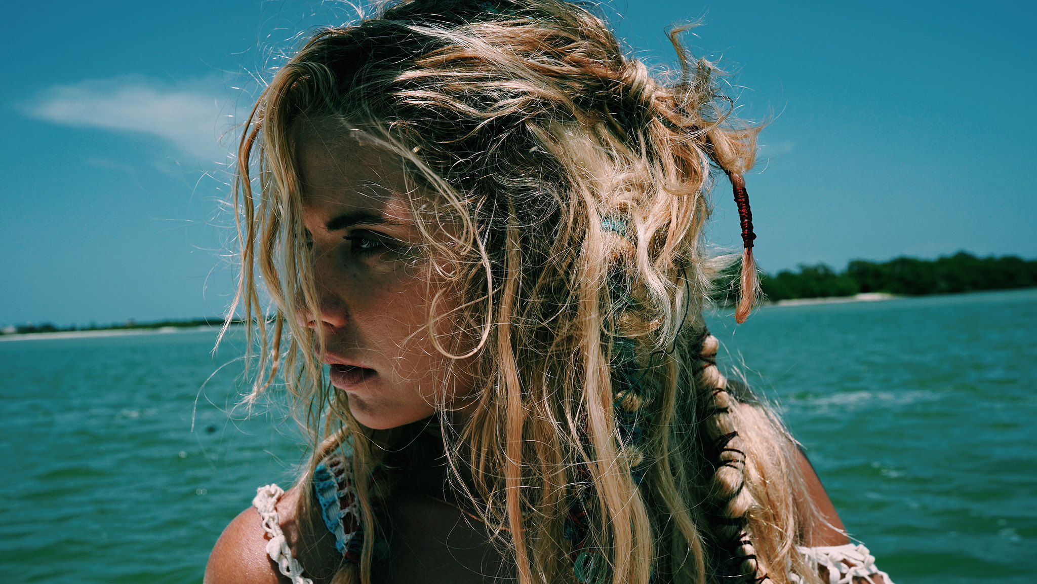 Ashley Benson on a boat HD Wallpaper