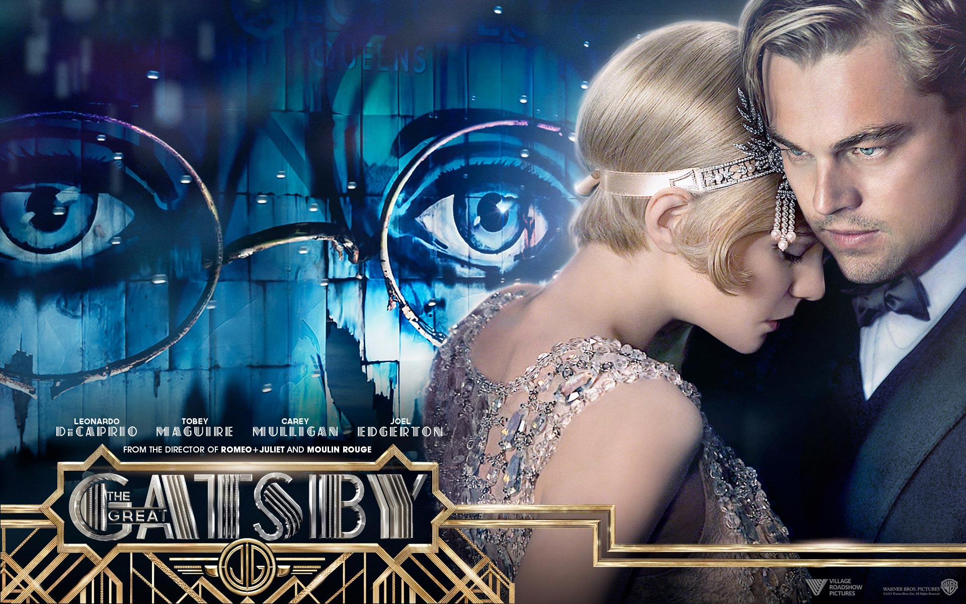 The Great Gatsby movie poster with Leonardo DiCaprio and Carey Mulligan HD Wallpaper