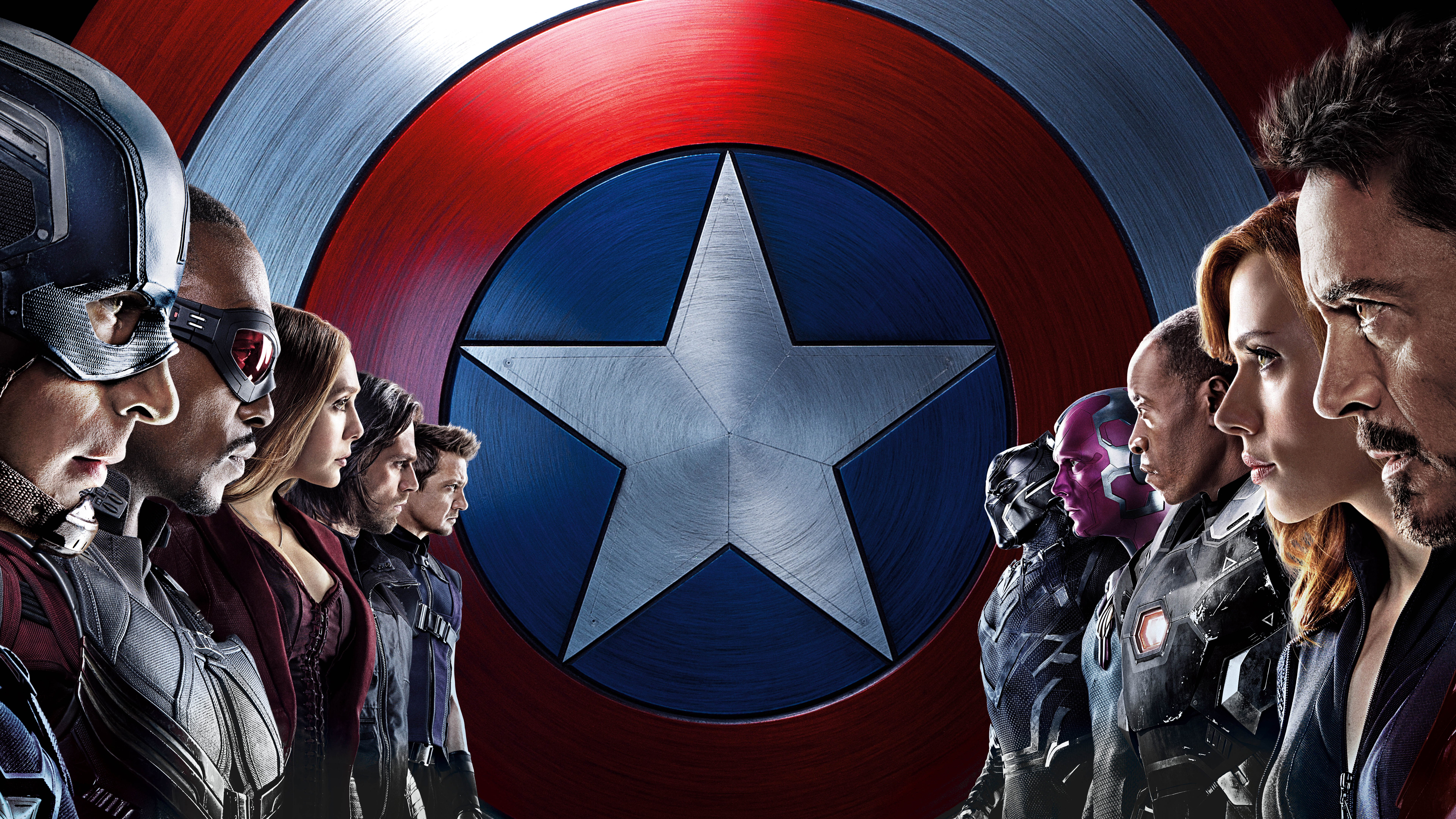 Captain America: Civil War characters with shield HD Wallpaper