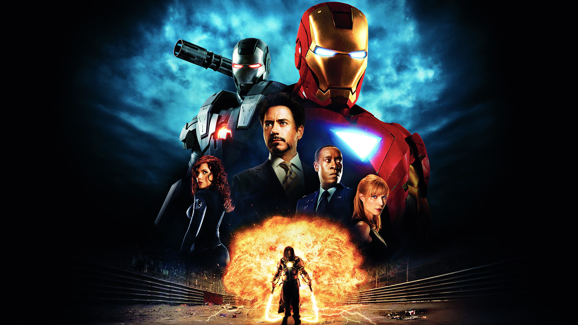 Iron Man 2 Poster with War Machine and Iron Man HD Wallpaper