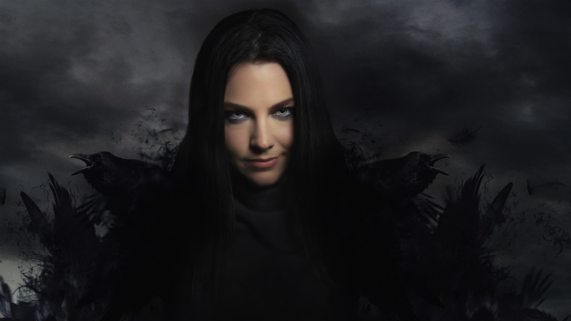 Amy Lee from Evanescence with crows HD Wallpaper