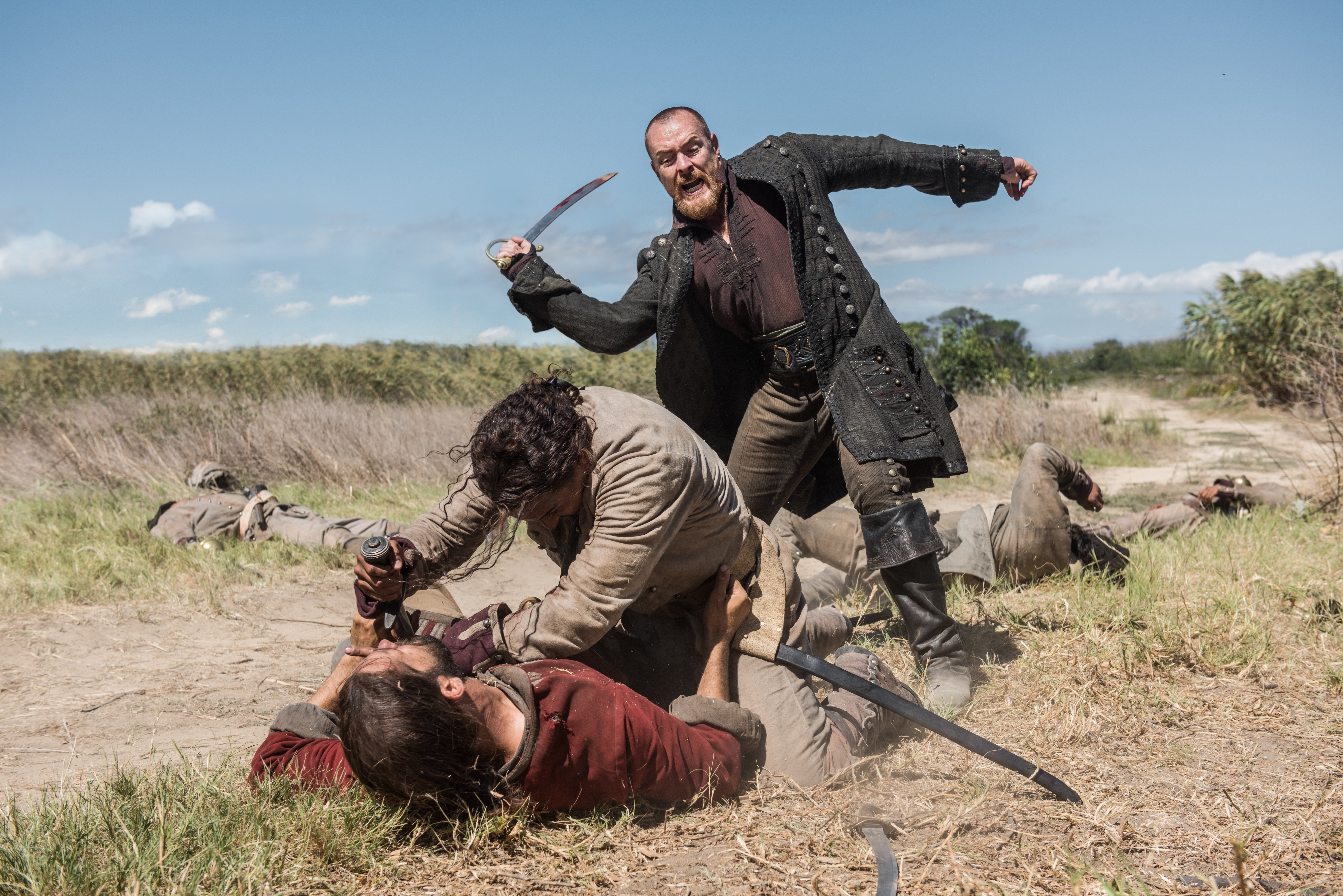 Toby Stephens in a sword fight HD Wallpaper