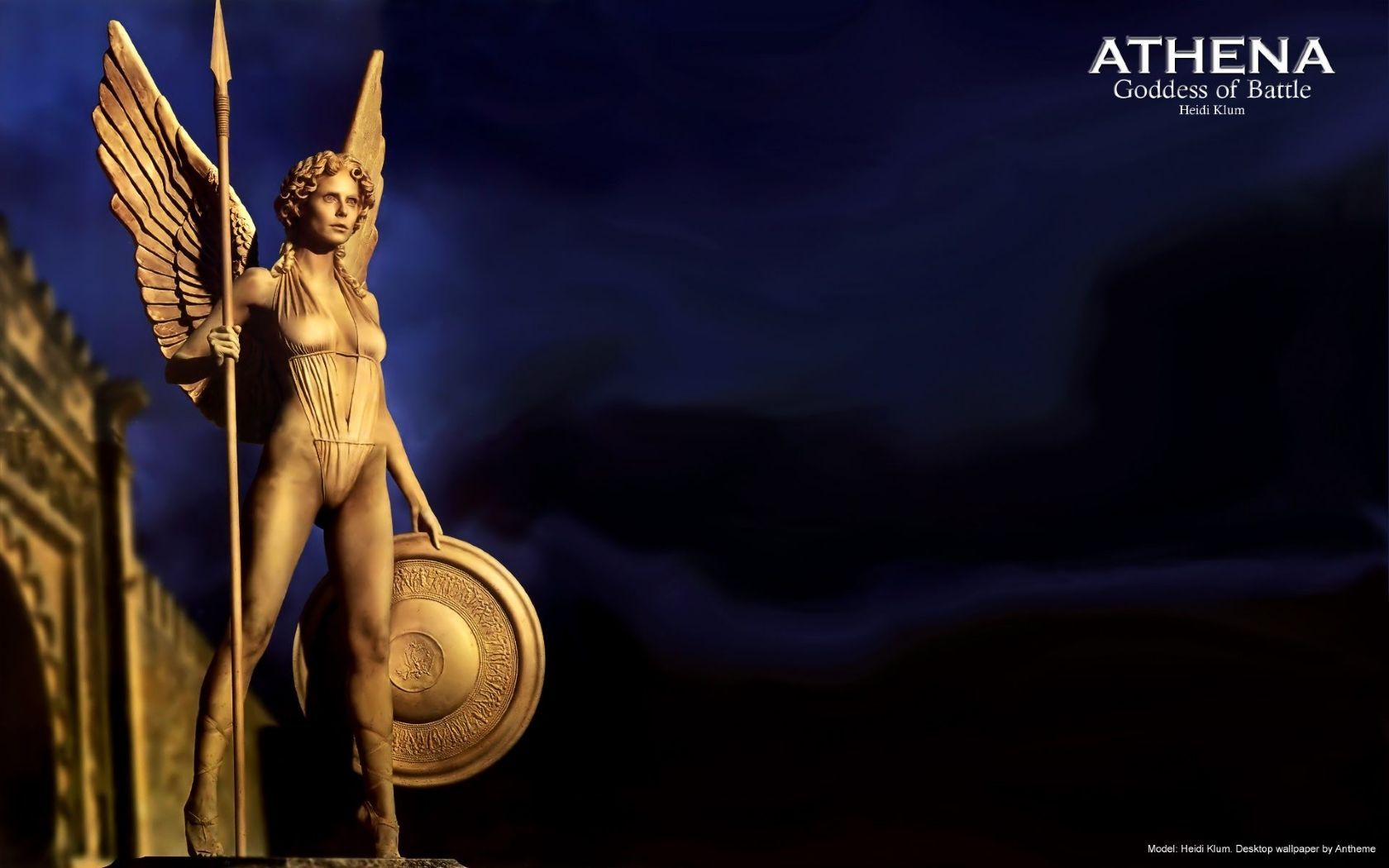 Athena Goddess of Battle Heidi Klum HD Wallpaper