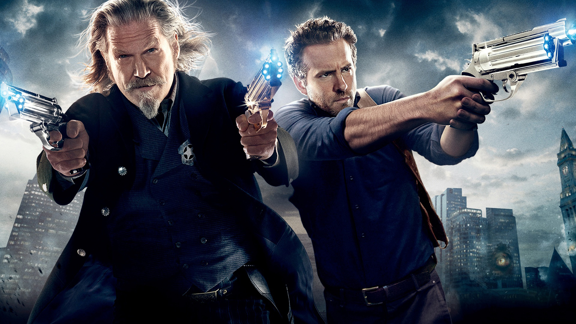 Jeff Bridges and Ryan Reynolds in R.I.P.D. HD Wallpaper