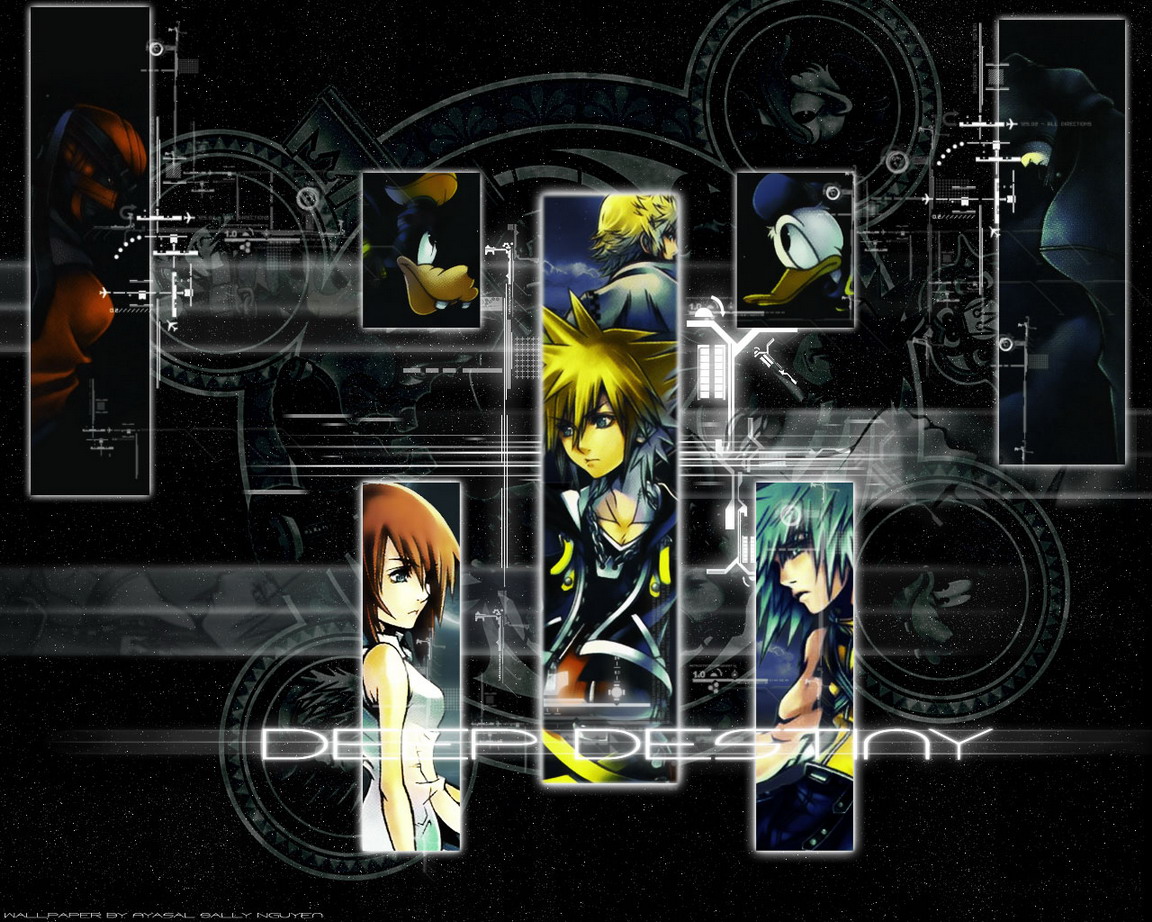 Kingdom Hearts characters and Donald Duck HD Wallpaper