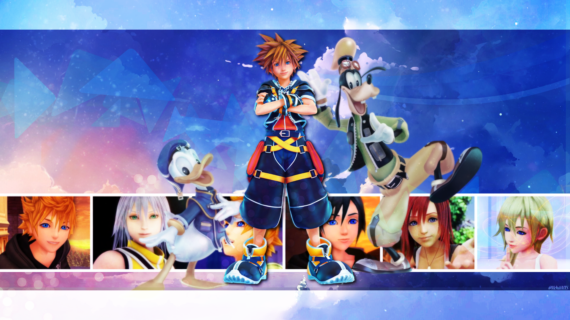 Sora, Donald Duck, and Goofy from Kingdom Hearts HD Wallpaper
