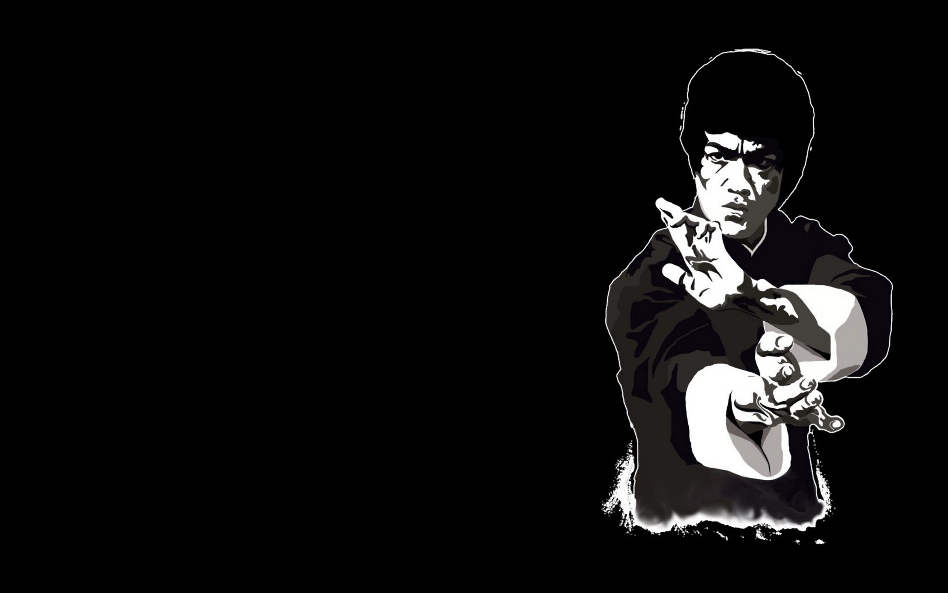 Bruce Lee in martial arts pose HD Wallpaper
