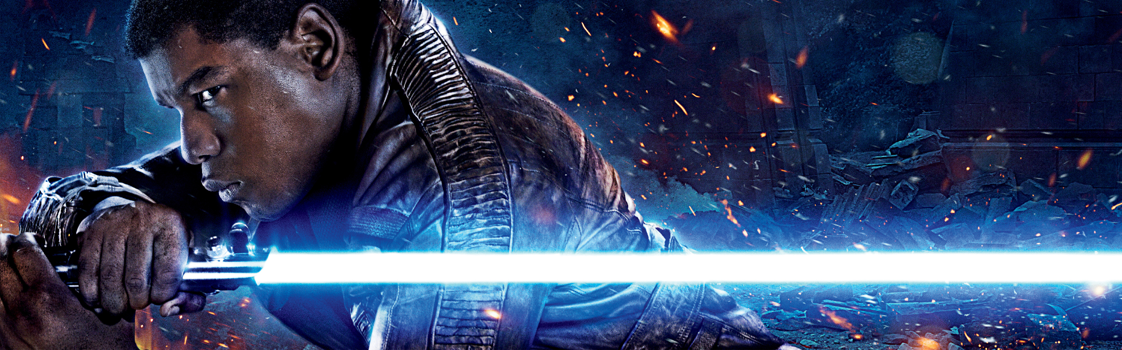 Finn from Star Wars with a lightsaber HD Wallpaper