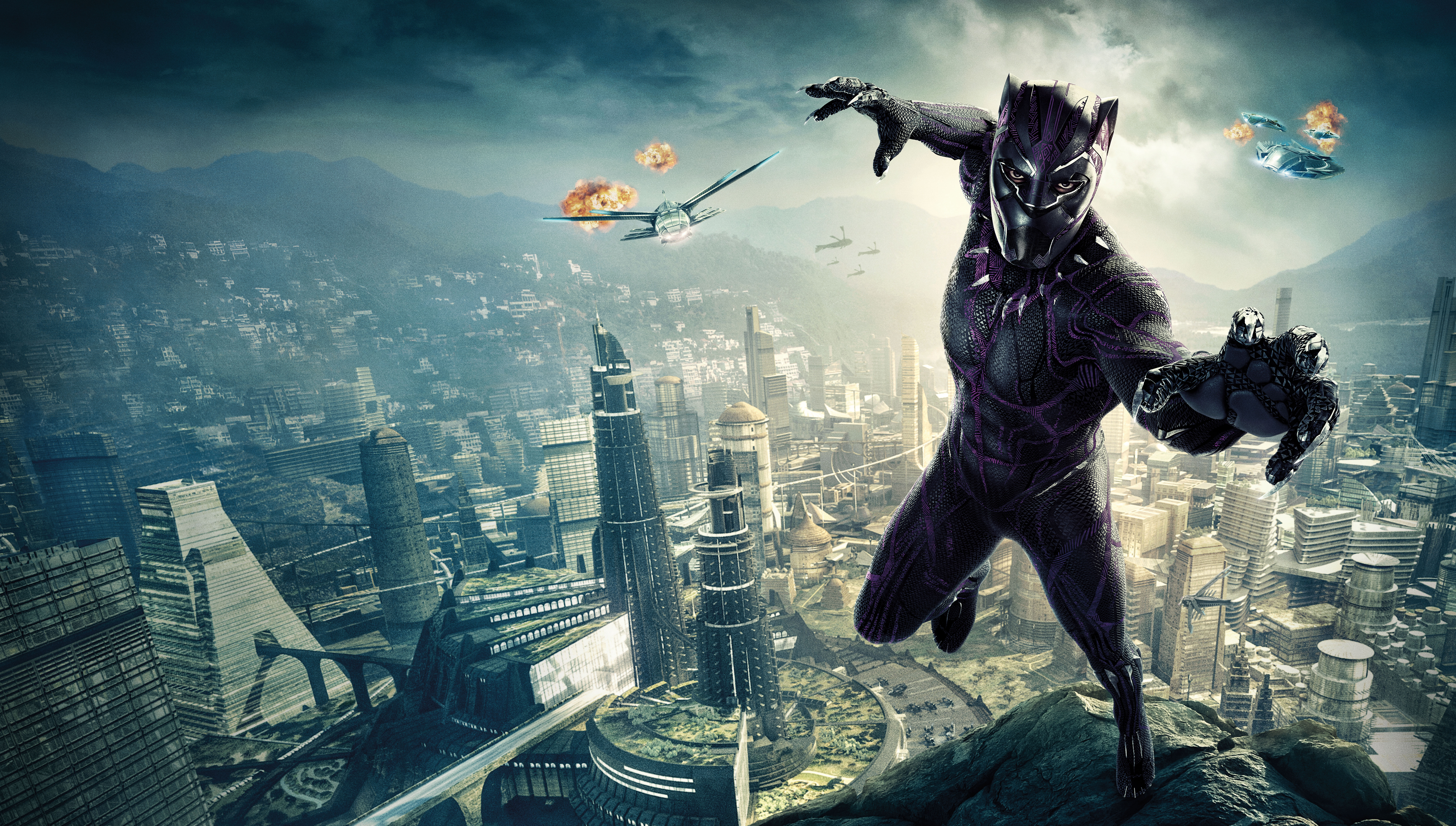 Black Panther in Wakanda City HD Wallpaper