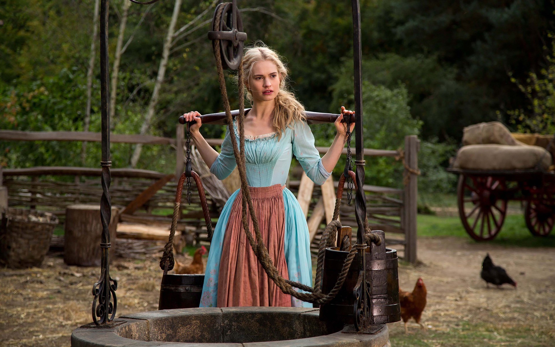 Cinderella at the well HD Wallpaper