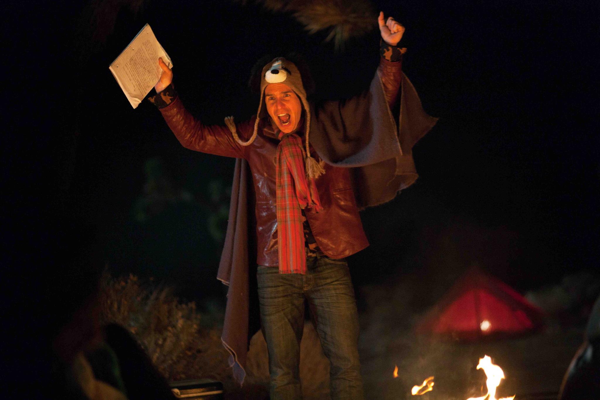 Sam Rockwell in a dog hat and cape HD Wallpaper