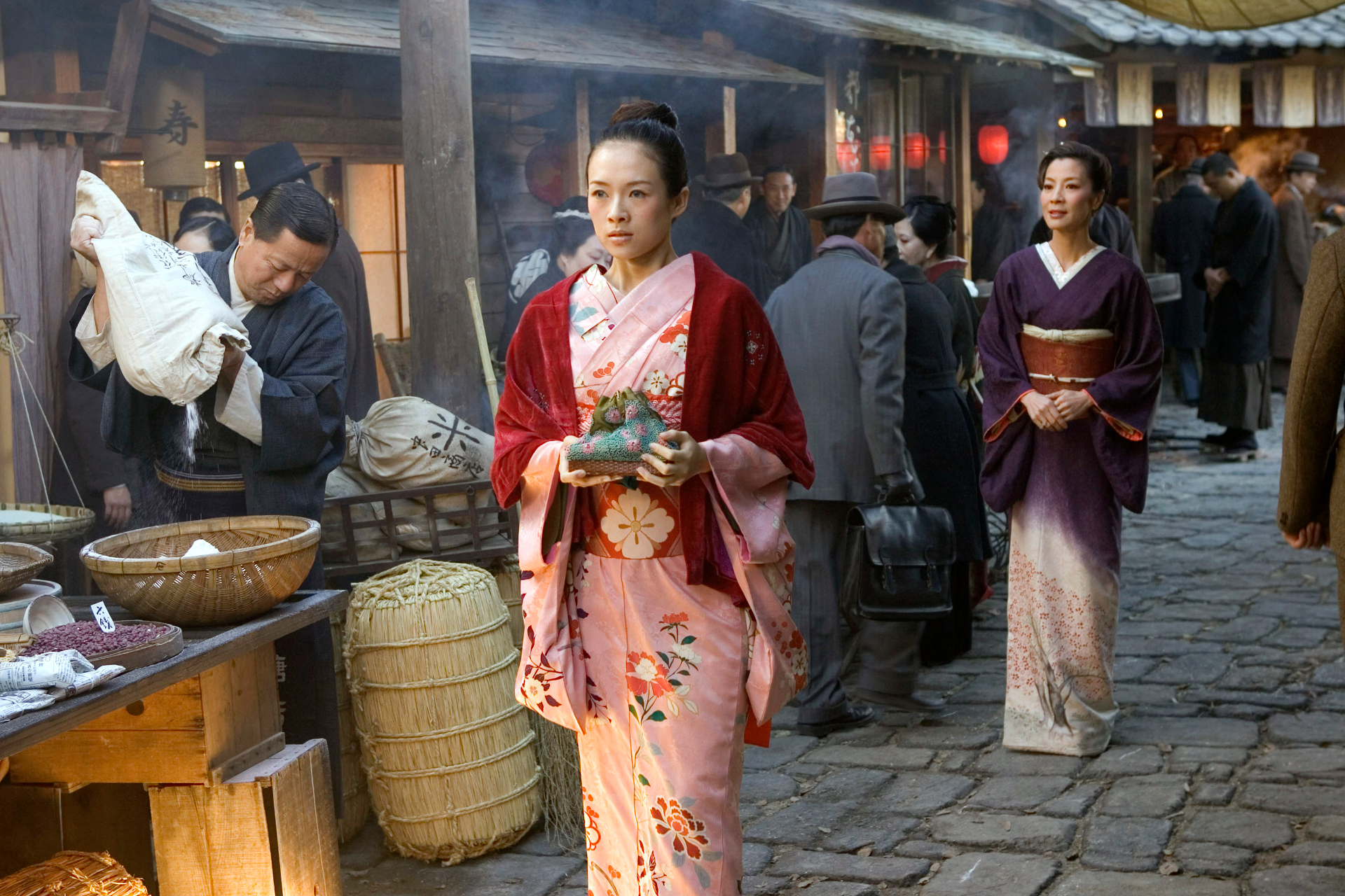 Zhang Ziyi in a Japanese Market HD Wallpaper