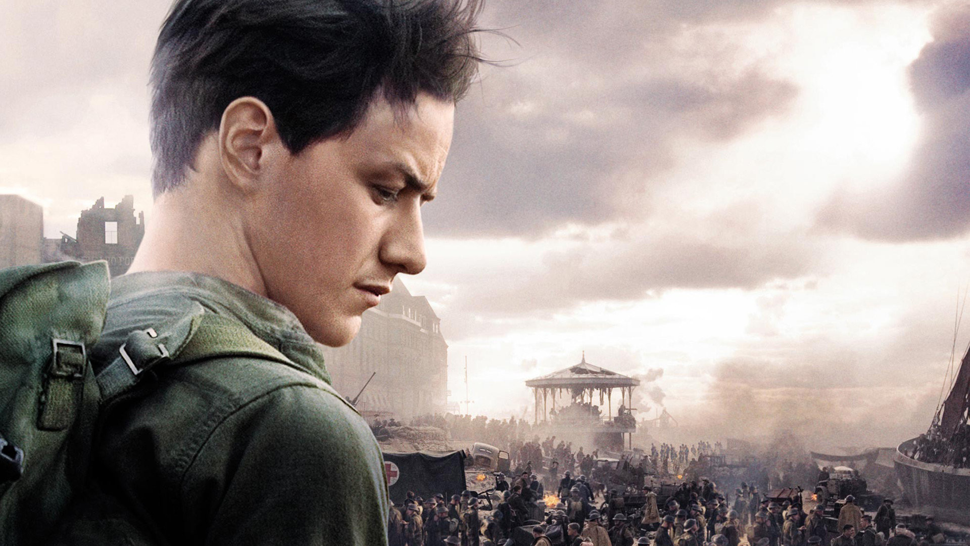 James McAvoy in a war-torn city HD Wallpaper